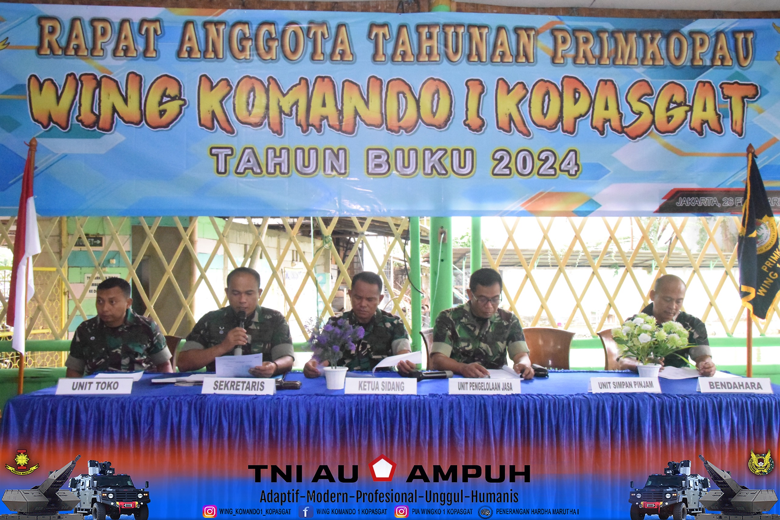 Wing Komando I Kopasgat Gelar Rapat Anggota Tahunan Koperasi Wingko I Kopasgat Tahun Buku 2024