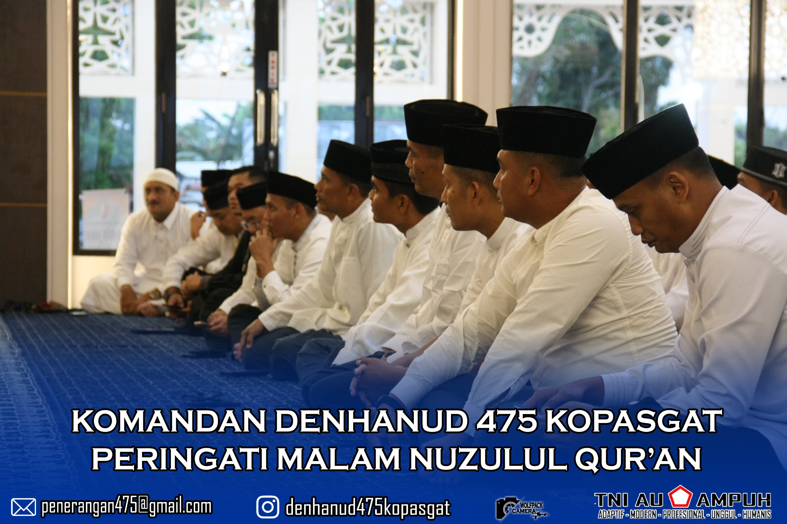 Prajurit Yonko 475 Kopasgat Ikuti Peringatan Malam Nuzulul Qur’an Lanud Roesmin Nurjadin