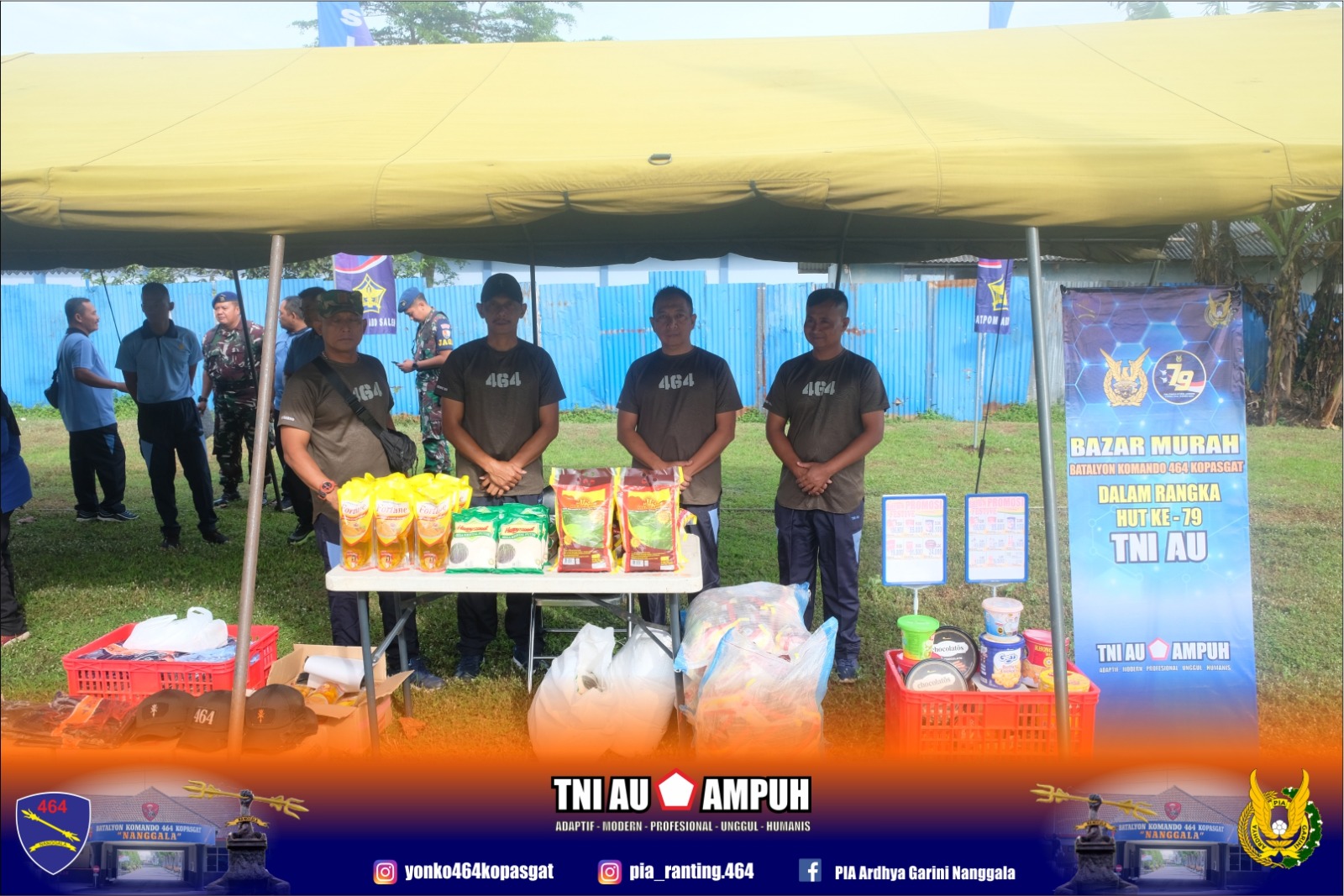 Yonko 464 Kopasgat Turut Ramaikan Bazar Dalam Rangka HUT Ke – 79 TNI AU