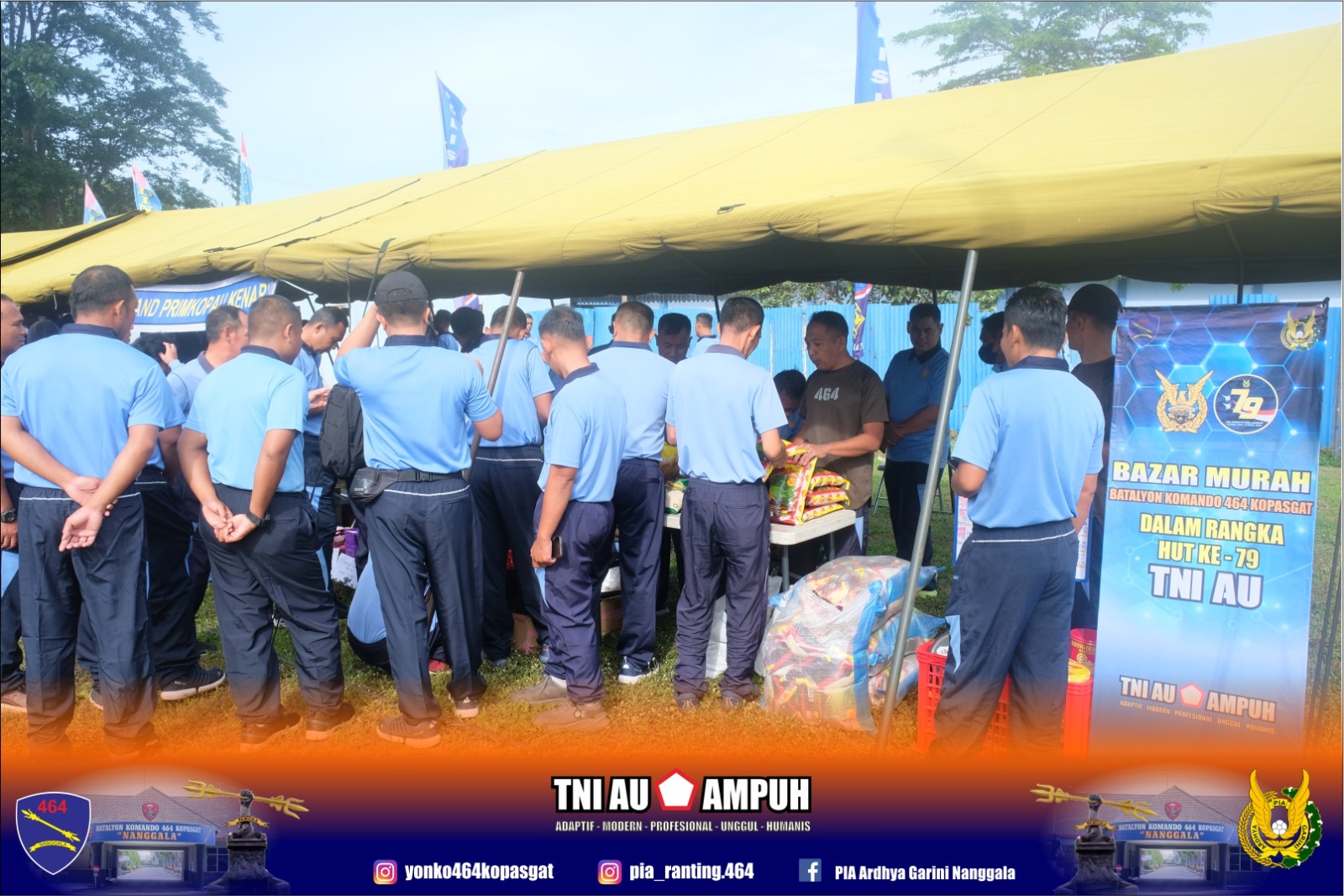 Yonko 464 Kopasgat Turut Ramaikan Bazar Dalam Rangka HUT ke – 79 TNI AU