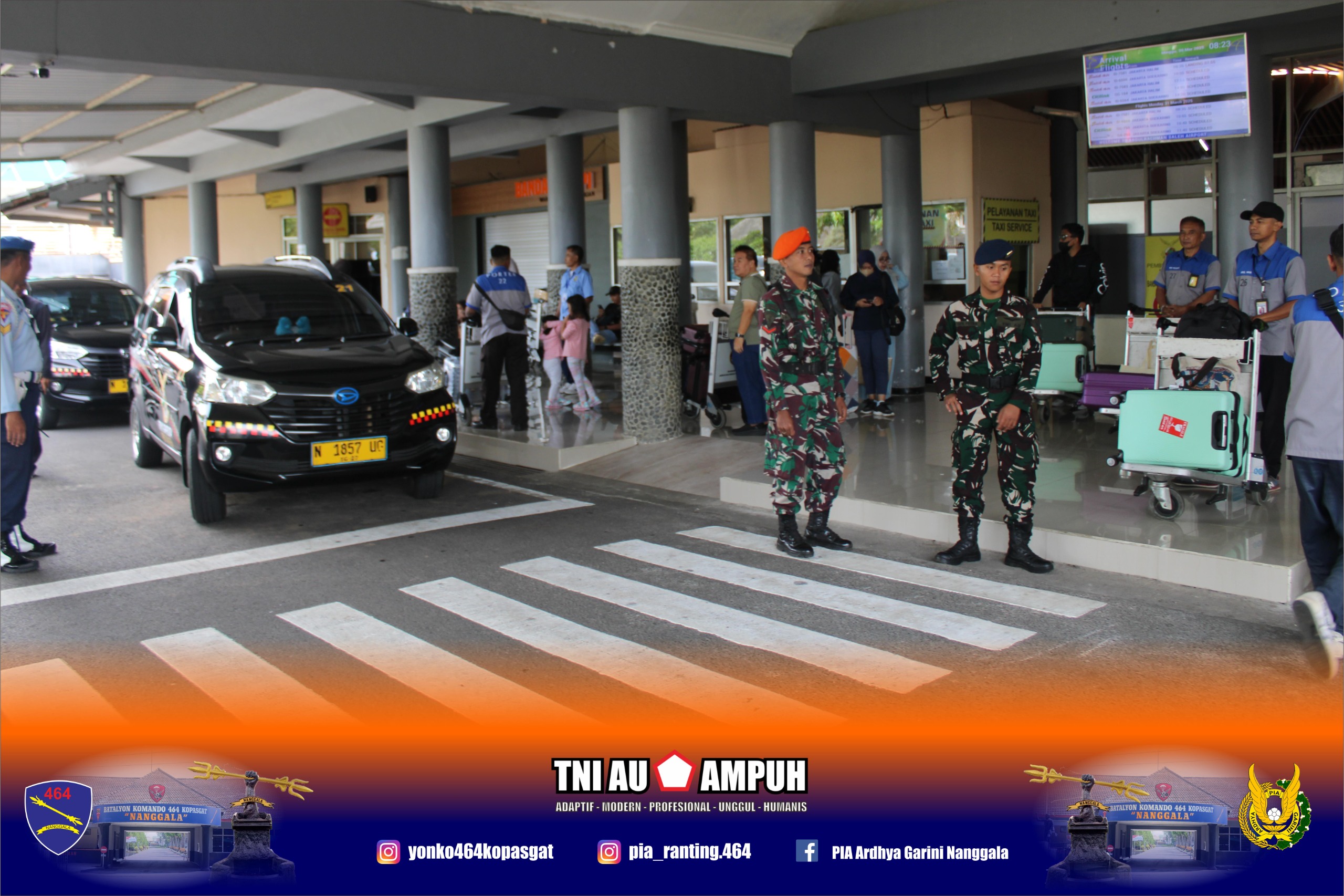 Jelang Idul Fitri 1446 H, Prajurit Yonko 464 Kopasgat Tetap Konsisten Dalam Mengamankan Bandara Secara Humanis