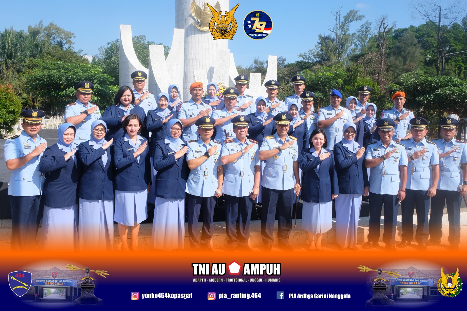 Danyonko 464 Dan Prajurit Yonko 464 Kopasgat Ikuti Ziarah Rombongan Menyambut Hut Ke – 79 TNI AU