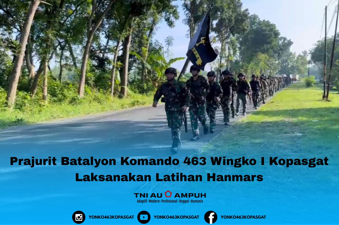 Prajurit Batalyon Komando 463 Wingko I Kopasgat Laksanakan Latihan Hanmars