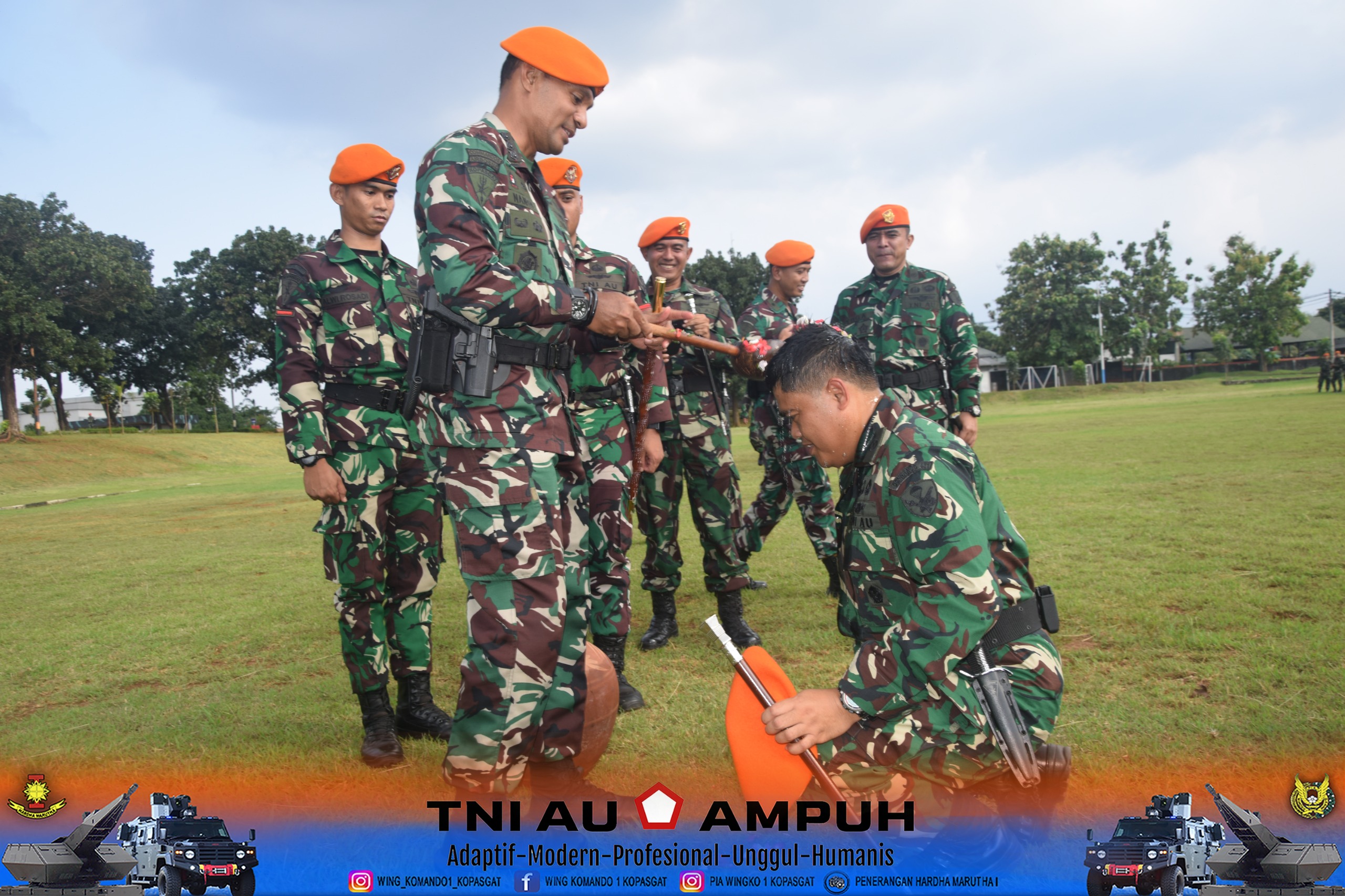 Komandan Wing Komando I Kopasgat Pimpin Upacara Korps Raport Kenaikan Pangkat Periode 1 April 2025