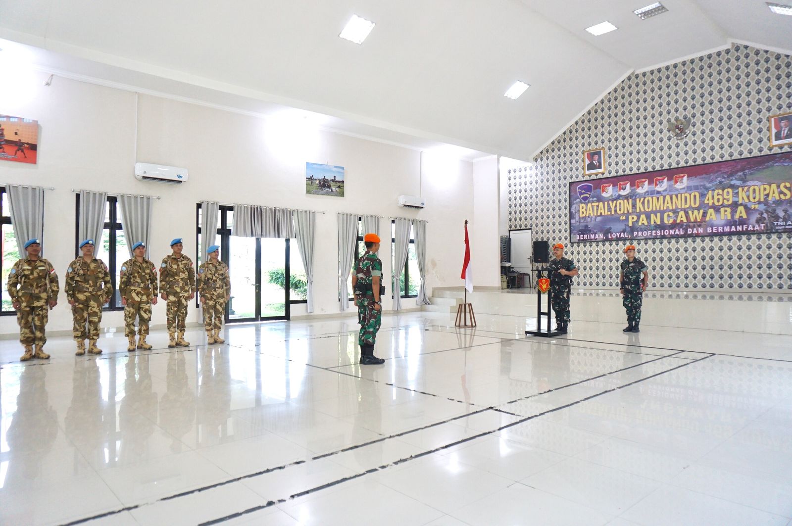 Batalyon Komando 469 Kopasgat Laksanakan Apel Penyambutan Personel Purna Tugas Satgas TNI Konga Unifil 2025