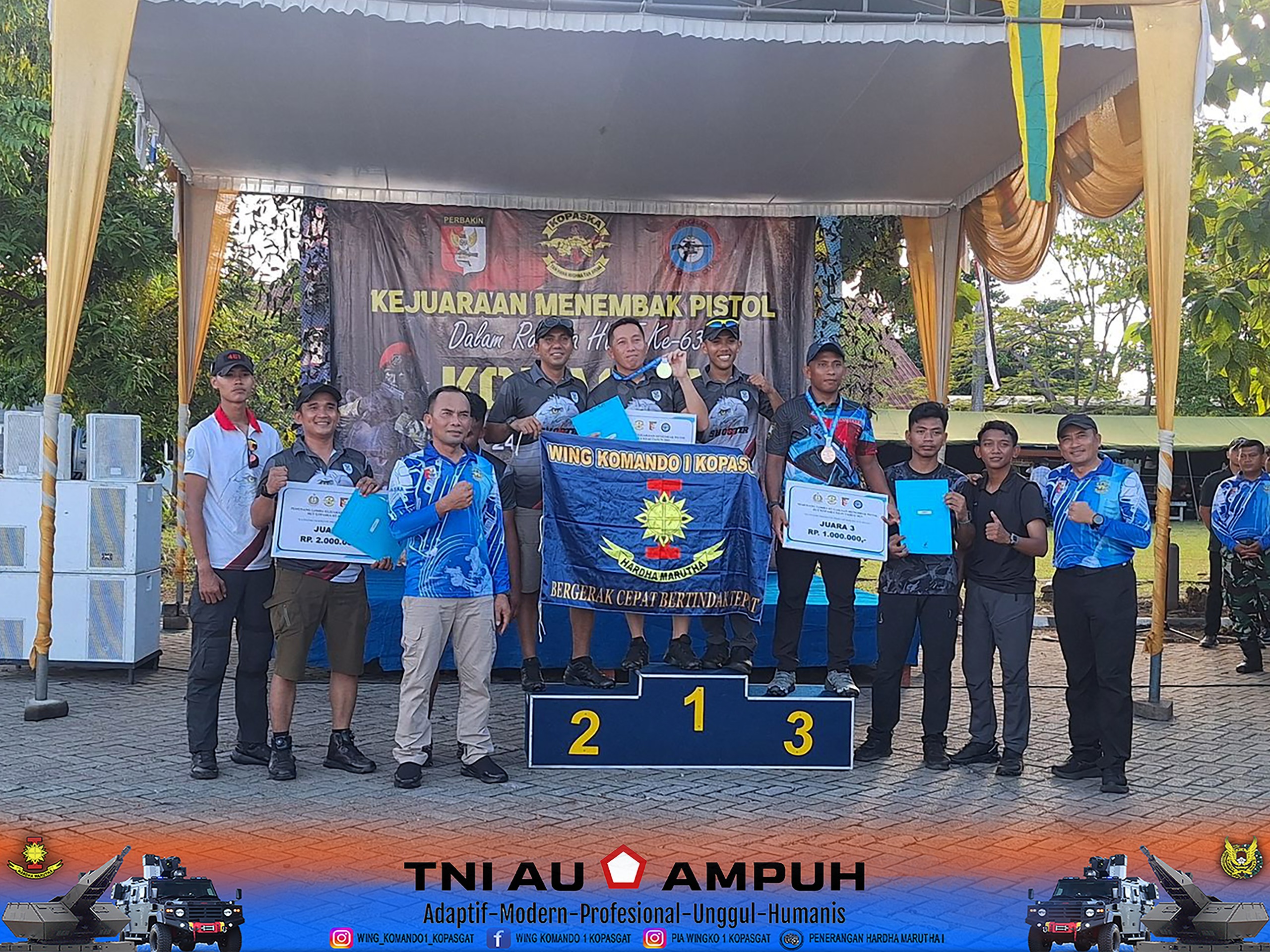 Prajurit Wing Komando I Kopasgat Unjuk Gigi Di Kejuaraan Menembak Pistol Dalam Rangka Hut Ke-63 Kopaska