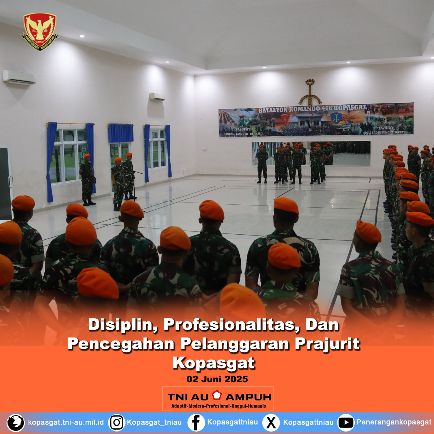 Disiplin, Profesionalitas, Dan Pencegahan Pelanggaran Prajurit Kopasgat