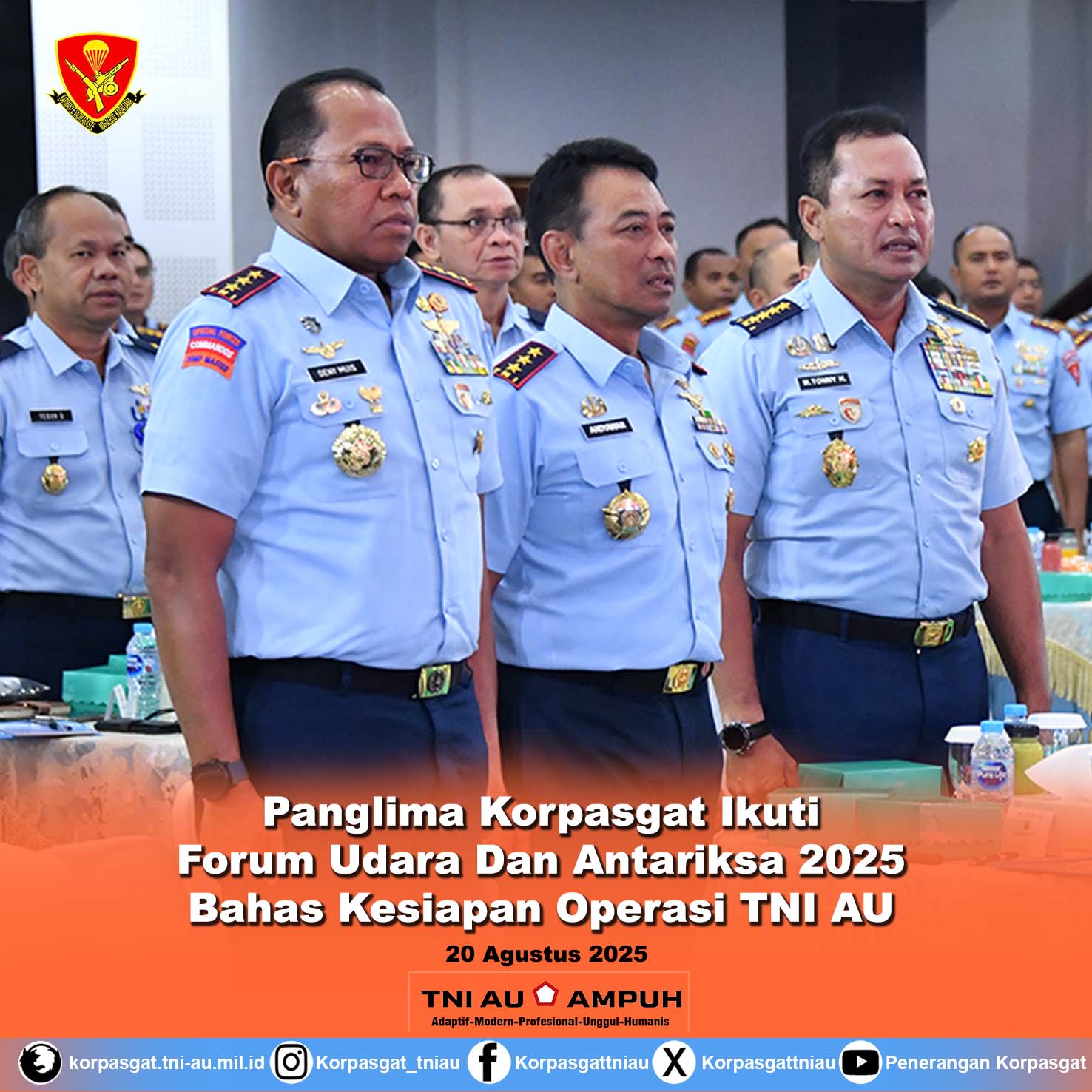 Panglima Korpasgat Ikuti Forum Udara Dan Antariksa 2025 Bahas Kesiapan Operasi TNI AU