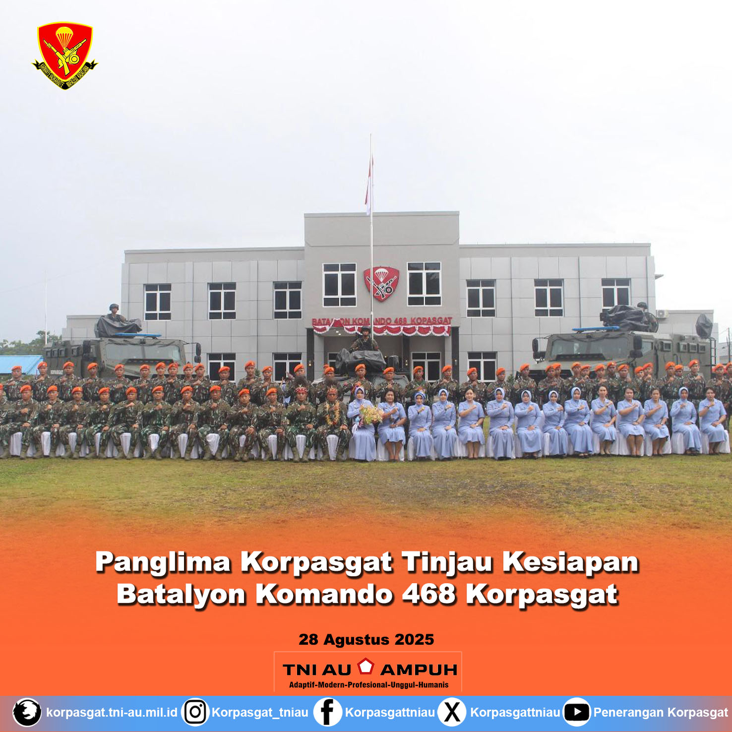 Panglima Korpasgat Tinjau Kesiapan Batalyon Komando 468 Korpasgat