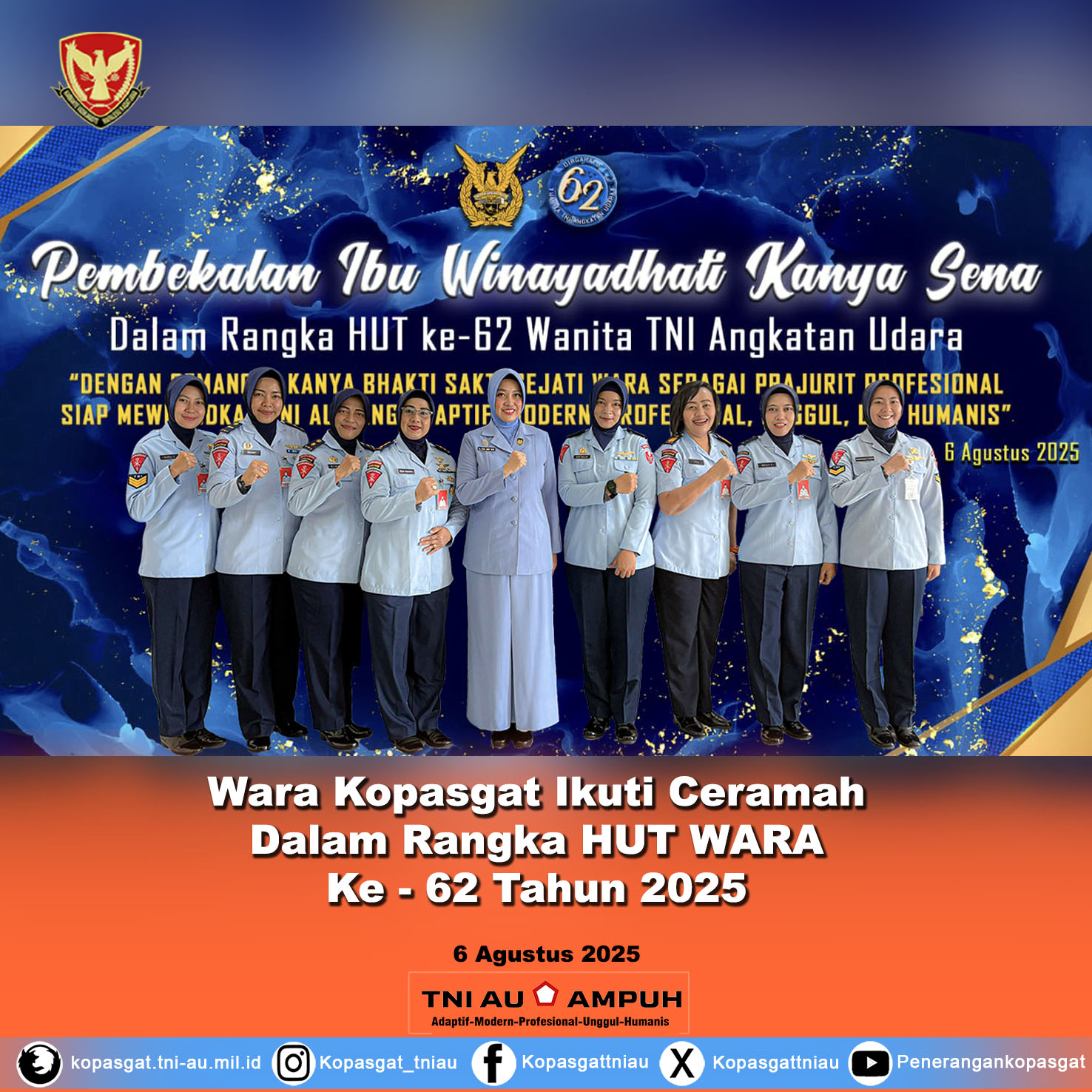 Wara Kopasgat Ikuti Ceramah Dalam Rangka HUT WARA Ke – 62 Tahun 2025