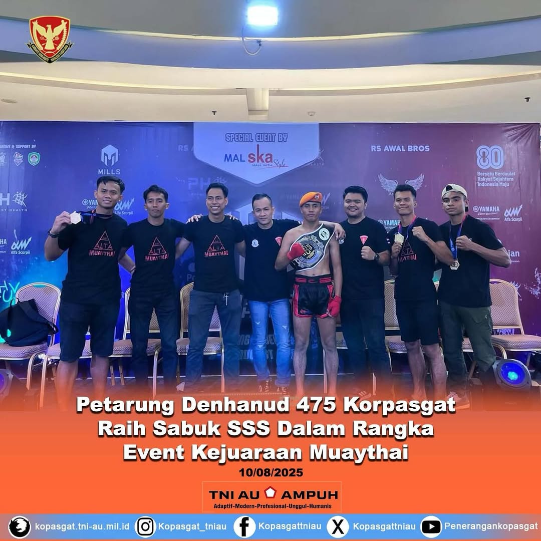 Petarung Denhanud 475 Korpasgat Raih Sabuk SSS Dalam Rangka Event Kejuaraan Muaythai SKA Sport Show
