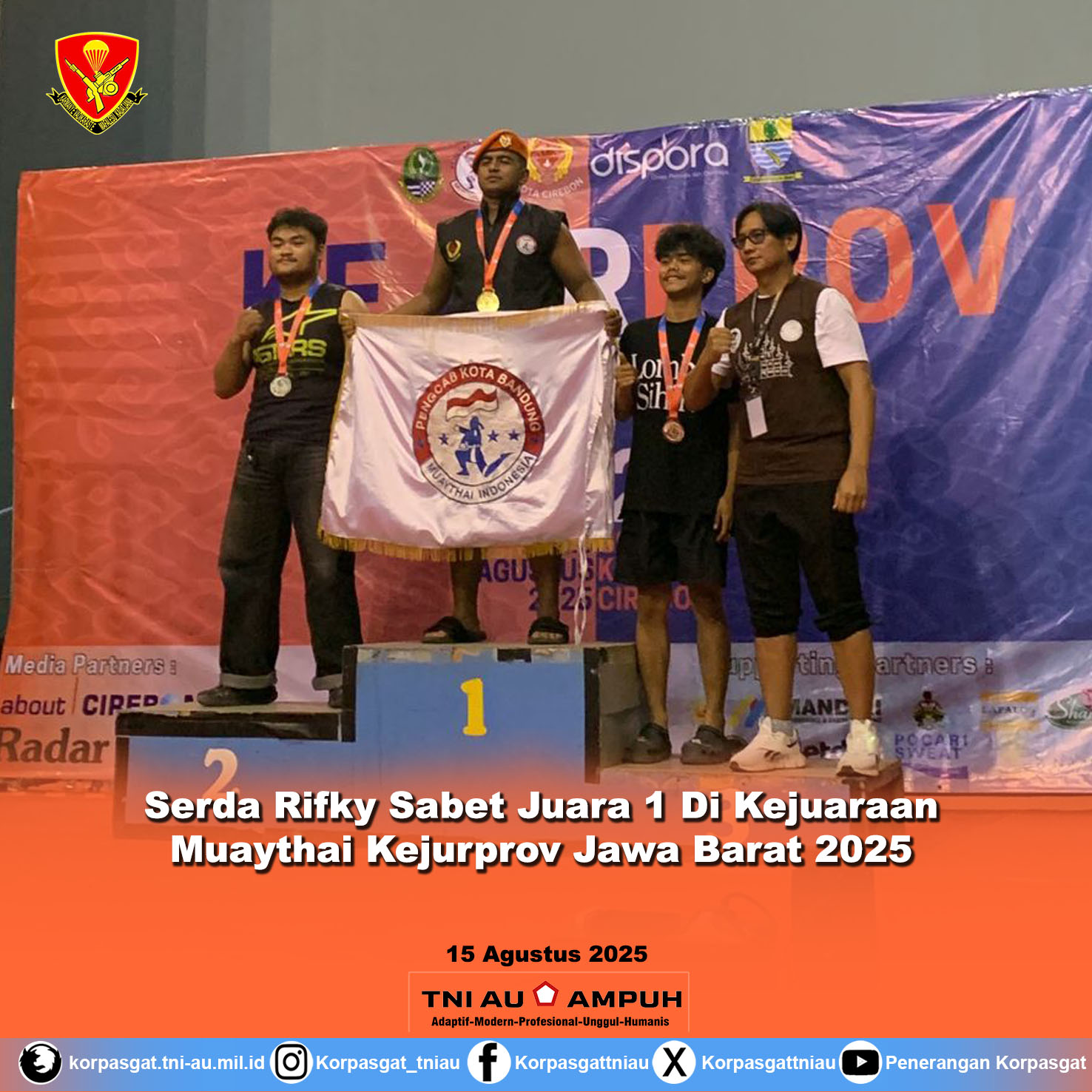 Serda Rifky Sabet Juara 1 Di Kejuaraan Muaythai Kejurprov Jawa Barat 2025
