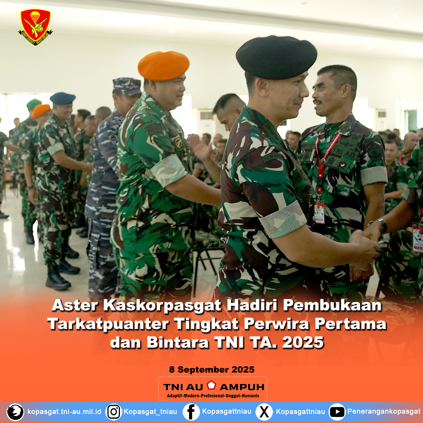 Aster Kaskorpasgat Hadiri Pembukaan Tarkatpuanter Tingkat Perwira Pertama dan Bintara TNI TA 2025