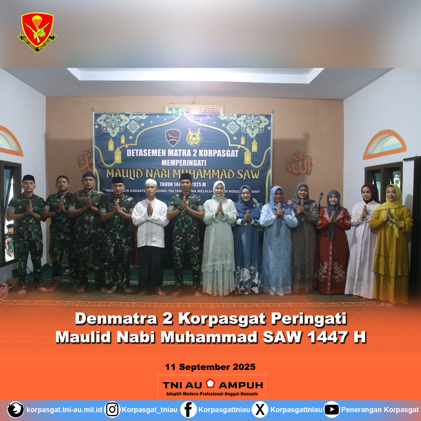 Denmatra 2 Korpasgat Peringati Maulid Nabi Muhammad SAW 1447 H