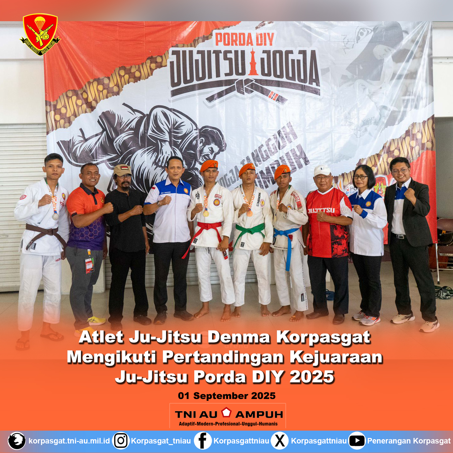 Atlet Ju-Jitsu Denma Korpasgat Mengikuti Pertandingan Kejuaraan Ju-Jitsu Porda DIY 2025