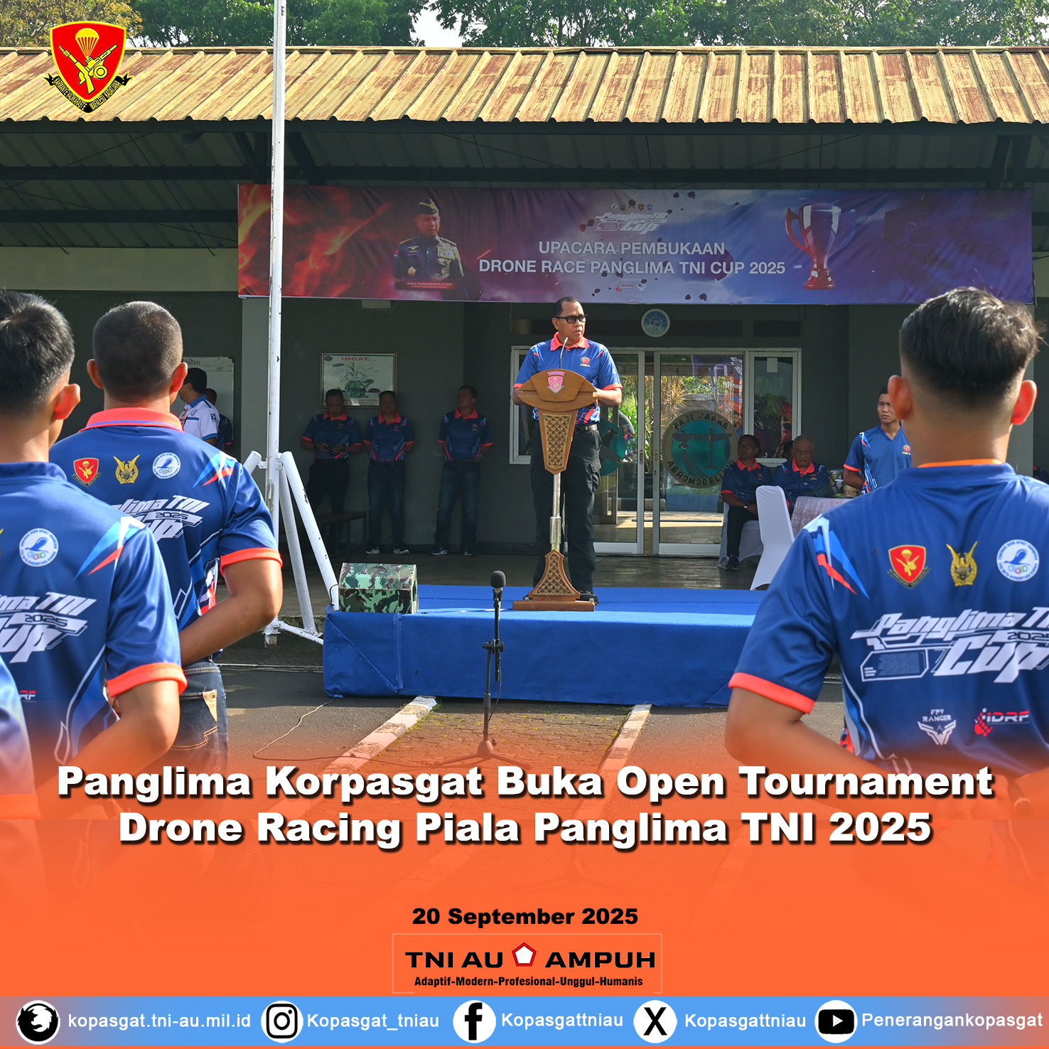 Panglima Korpasgat Buka Open Tournament Drone Racing Piala Panglima TNI 2025