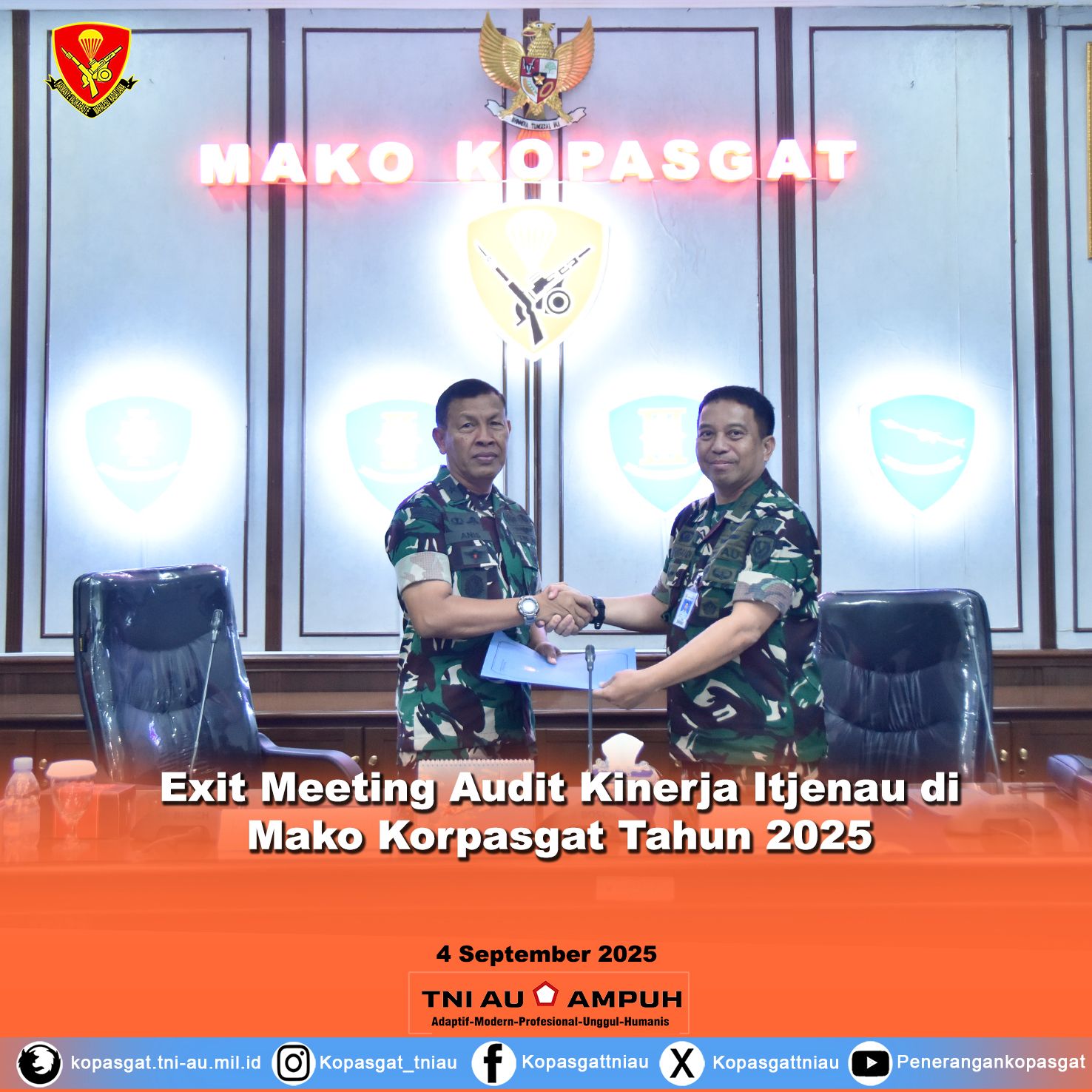 Exit Meeting Audit Kinerja Itjenau di Mako Korpasgat Tahun 2025