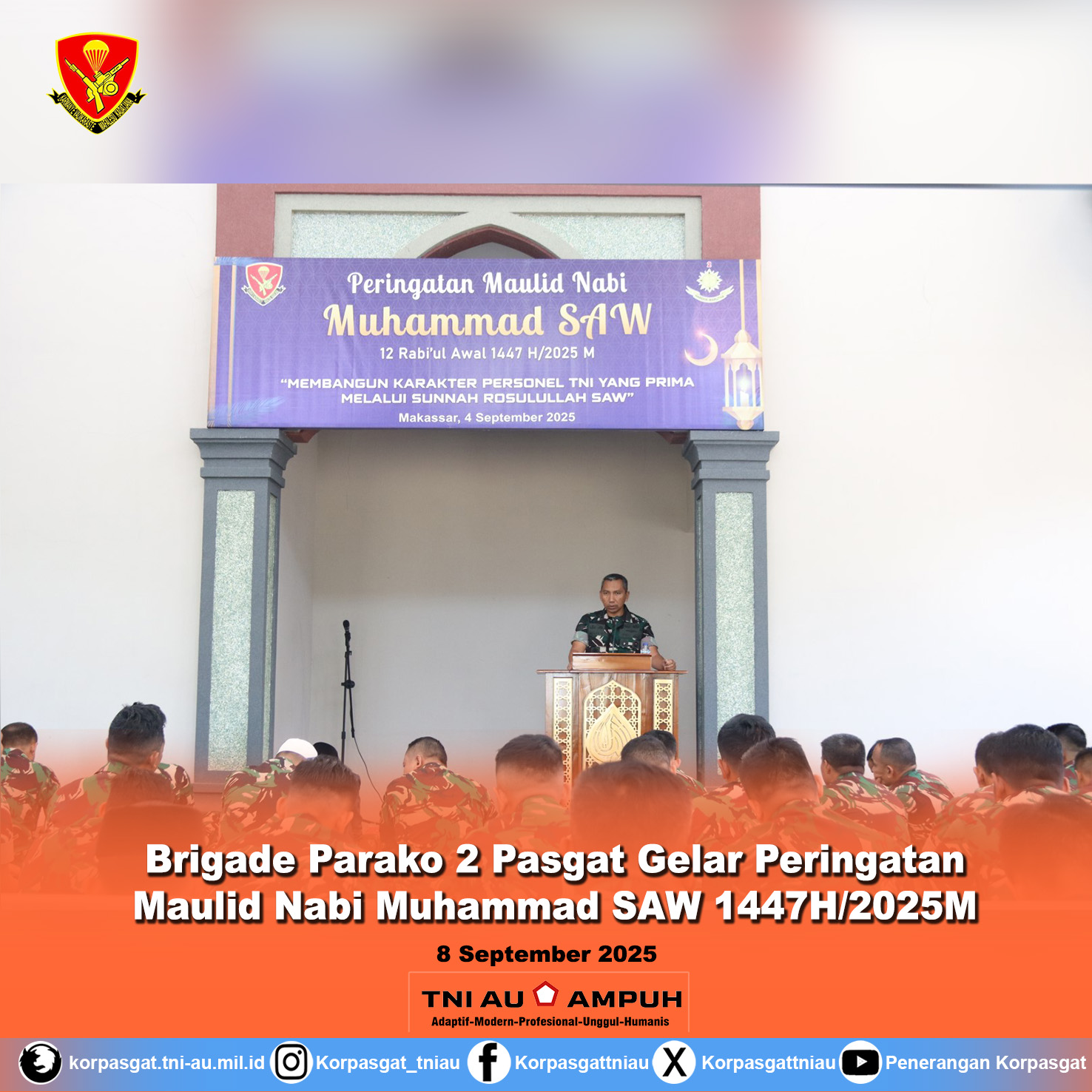 Brigade Parako 2 Pasgat Gelar Peringatan Maulid Nabi Muhammad SAW 1447H/2025M
