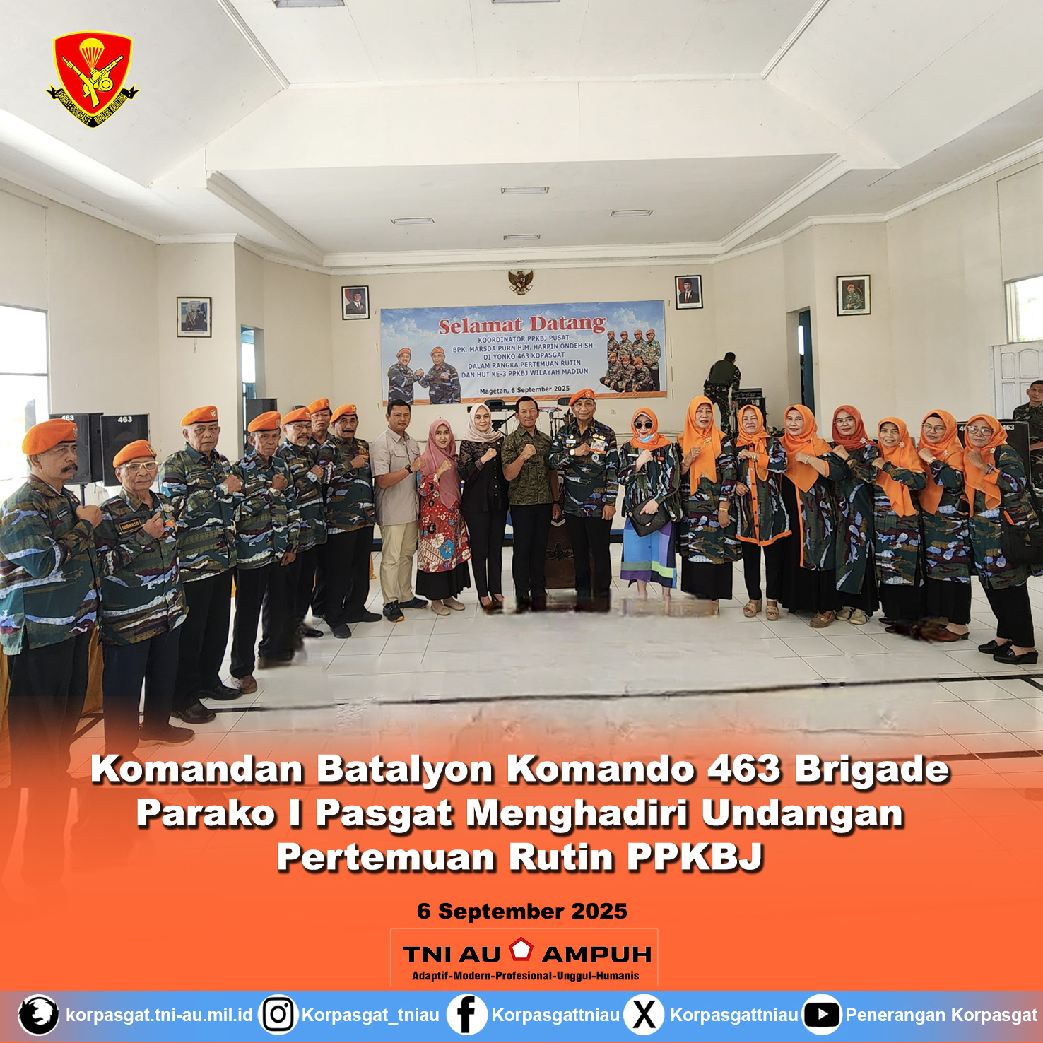 Komandan Batalyon Komando 463 Brigade Parako I Pasgat Menghadiri Undangan Pertemuan Rutin PPKBJ