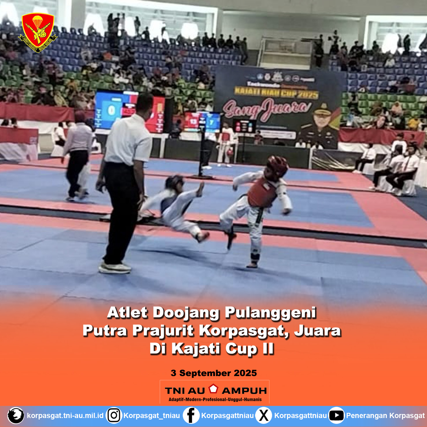 Atlet Doojang Pulanggeni, Putra Prajurit Korpasgat, Juara Di Kajati Cup II