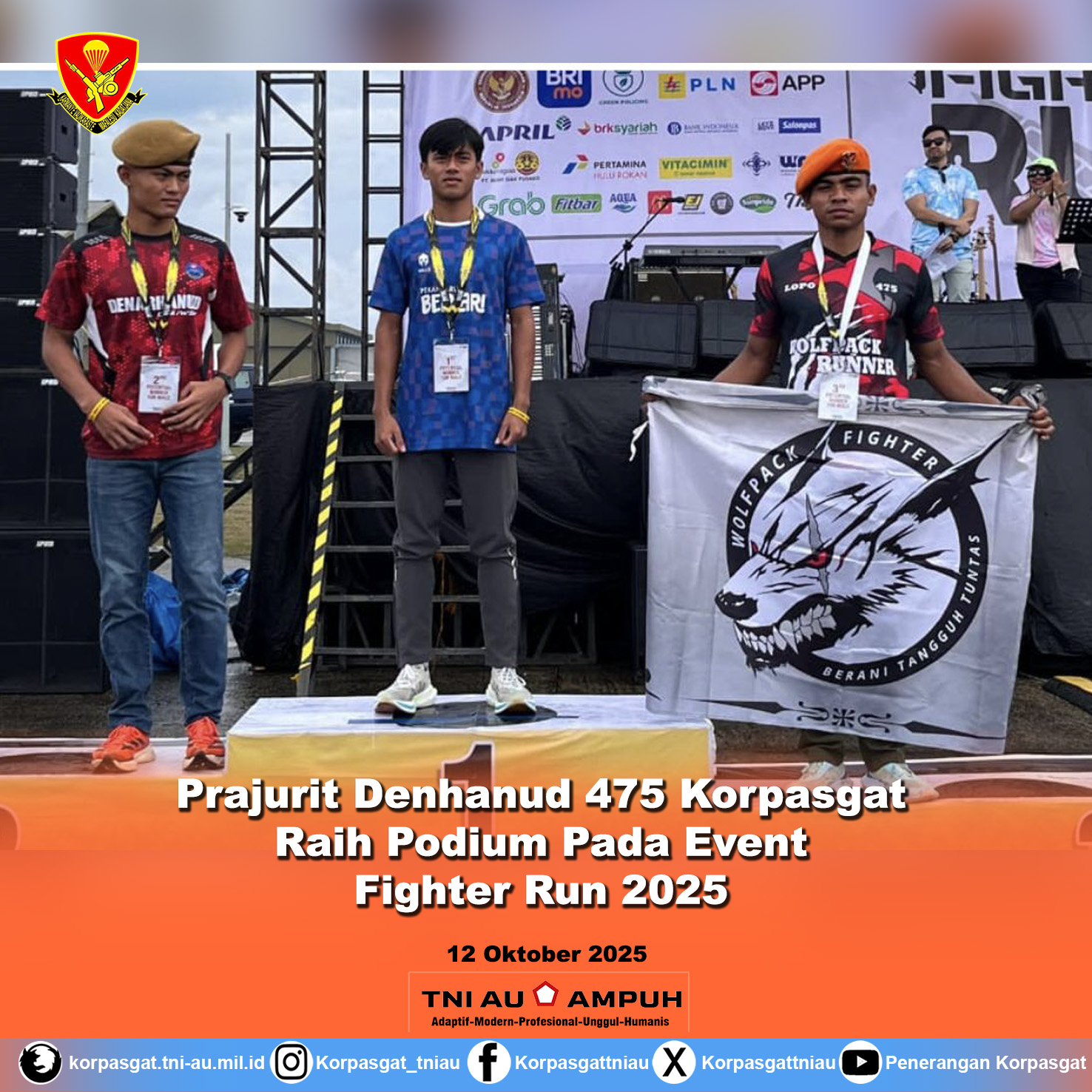 Prajurit Denhanud 475 Korpasgat Raih Podium Pada Event Fighter Run 2025