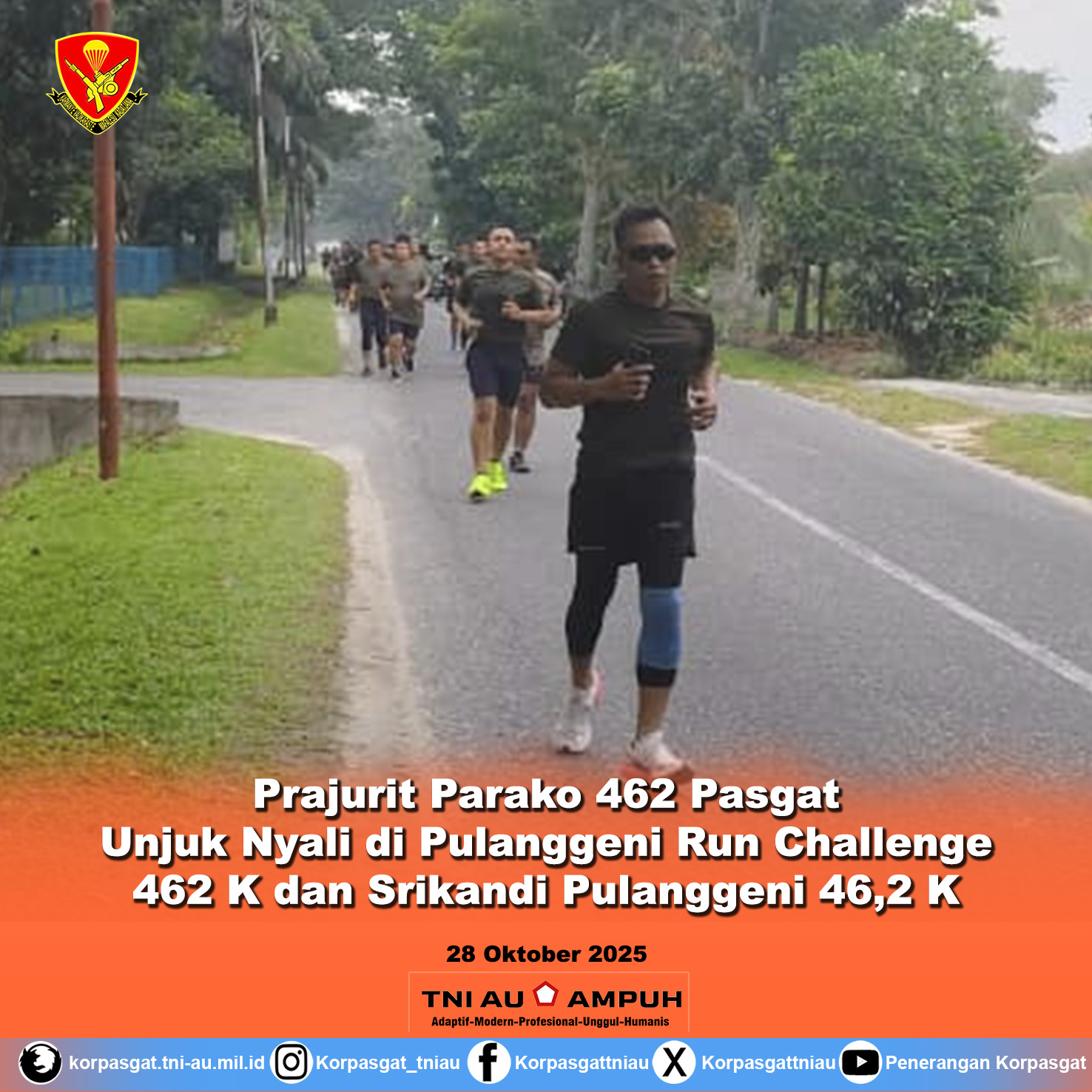 Prajurit Parako 462 Pasgat Unjuk Nyali di Pulanggeni Run Challenge 462 K dan Srikandi Pulanggeni 46,2 K