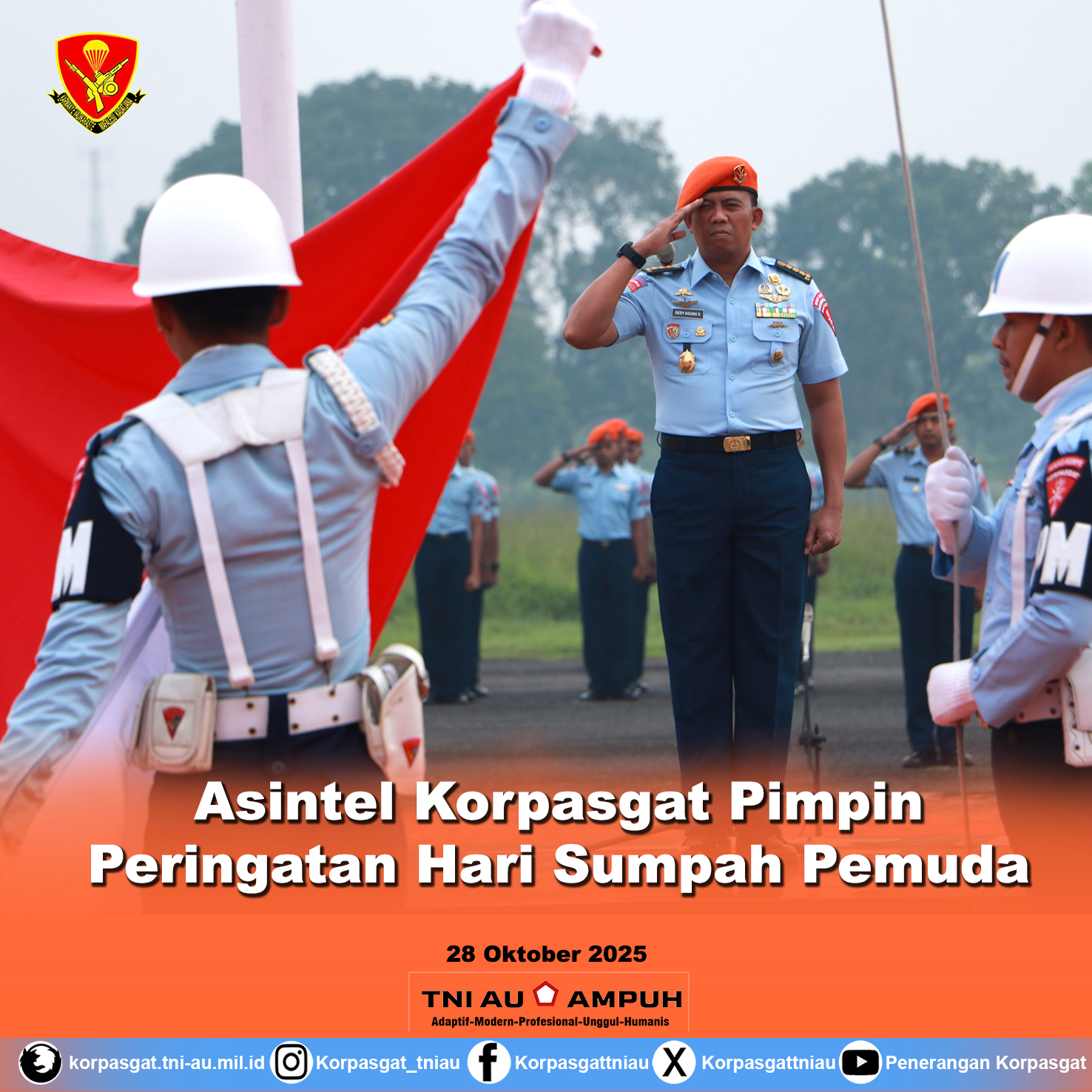 Asintel Korpasgat Pimpin Peringatan Hari Sumpah Pemuda