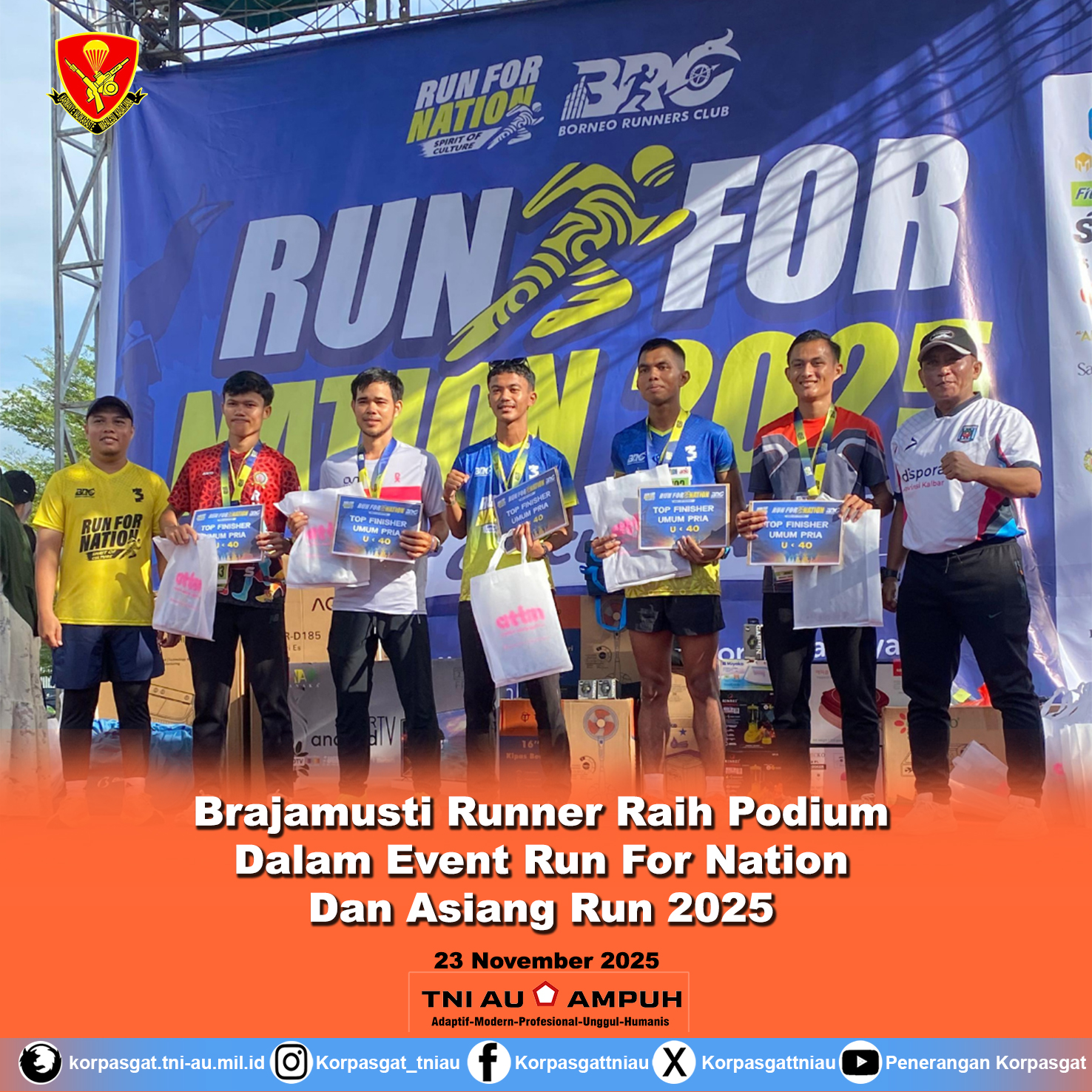 Brajamusti Runner Raih Podium Dalam Event Run For Nation Dan Asiang Run 2025