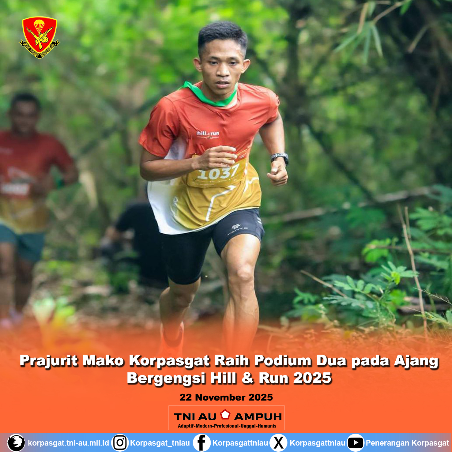 Prajurit Mako Korpasgat Raih Podium Dua pada Ajang Bergengsi Hill & Run 2025