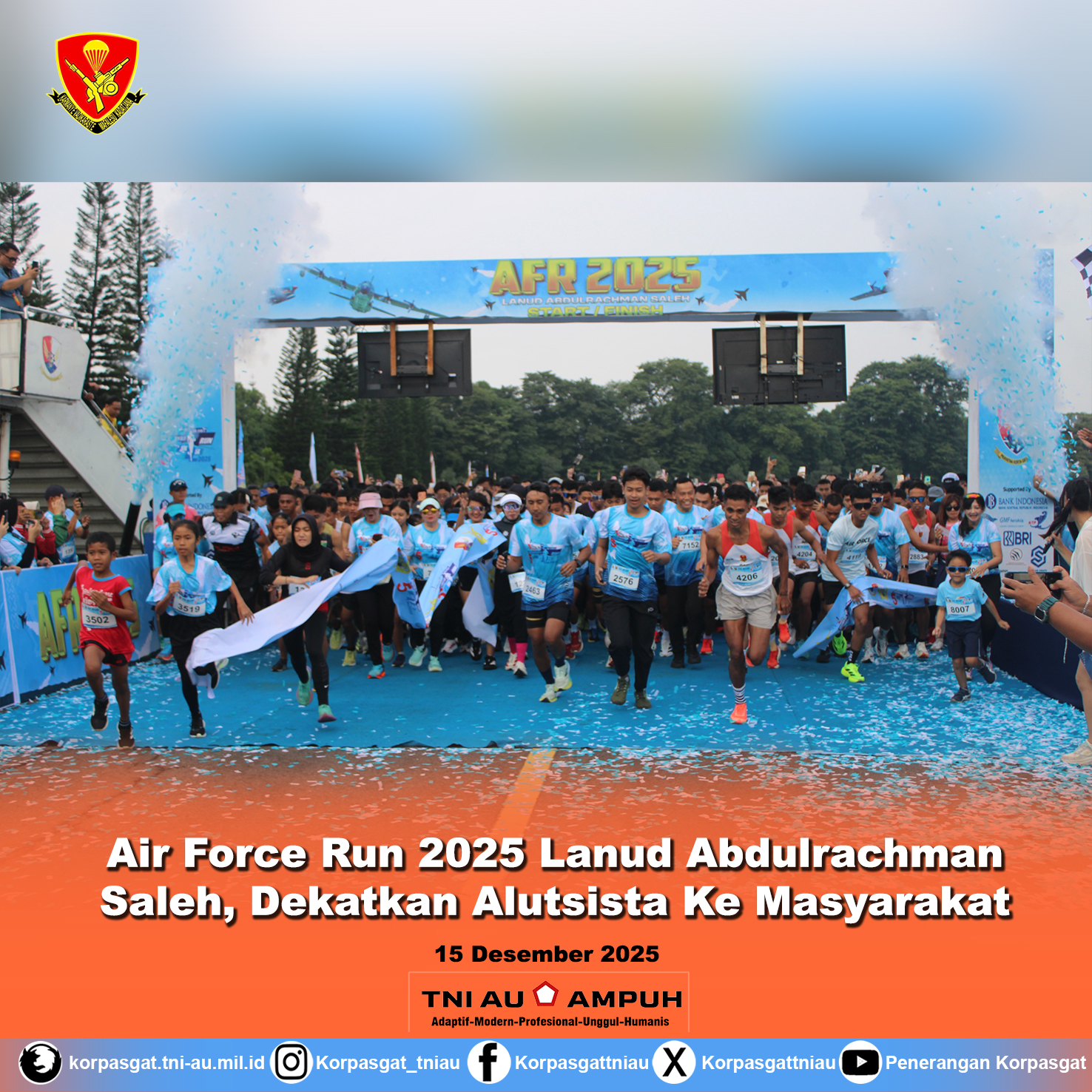 Air Force Run 2025 Lanud Abdulrachman Saleh, Dekatkan Alutsista Ke Masyarakat
