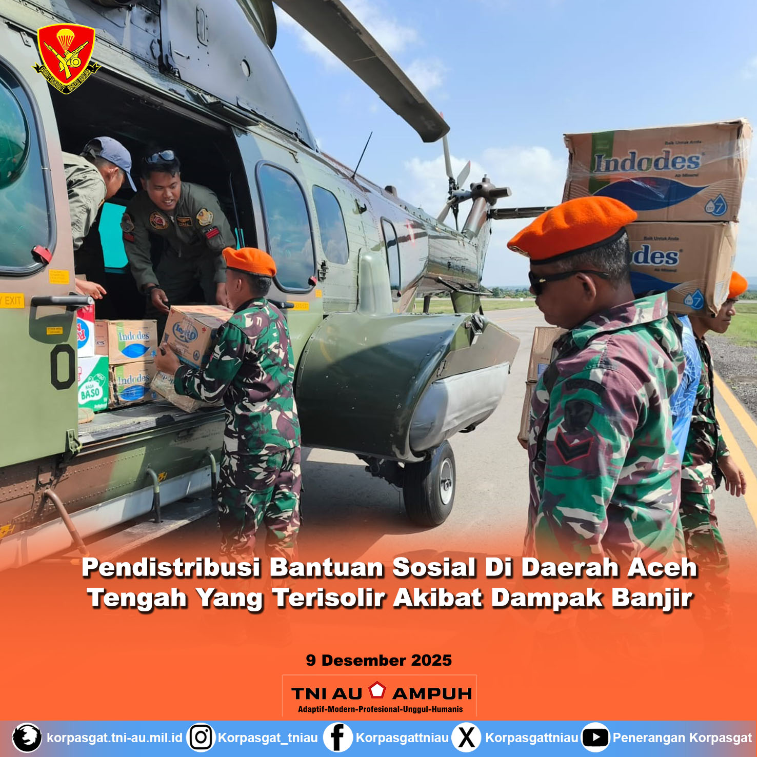 Pendistribusi Bantuan Sosial Di Daerah Aceh Tengah Yang Terisolir Akibat Dampak Banjir