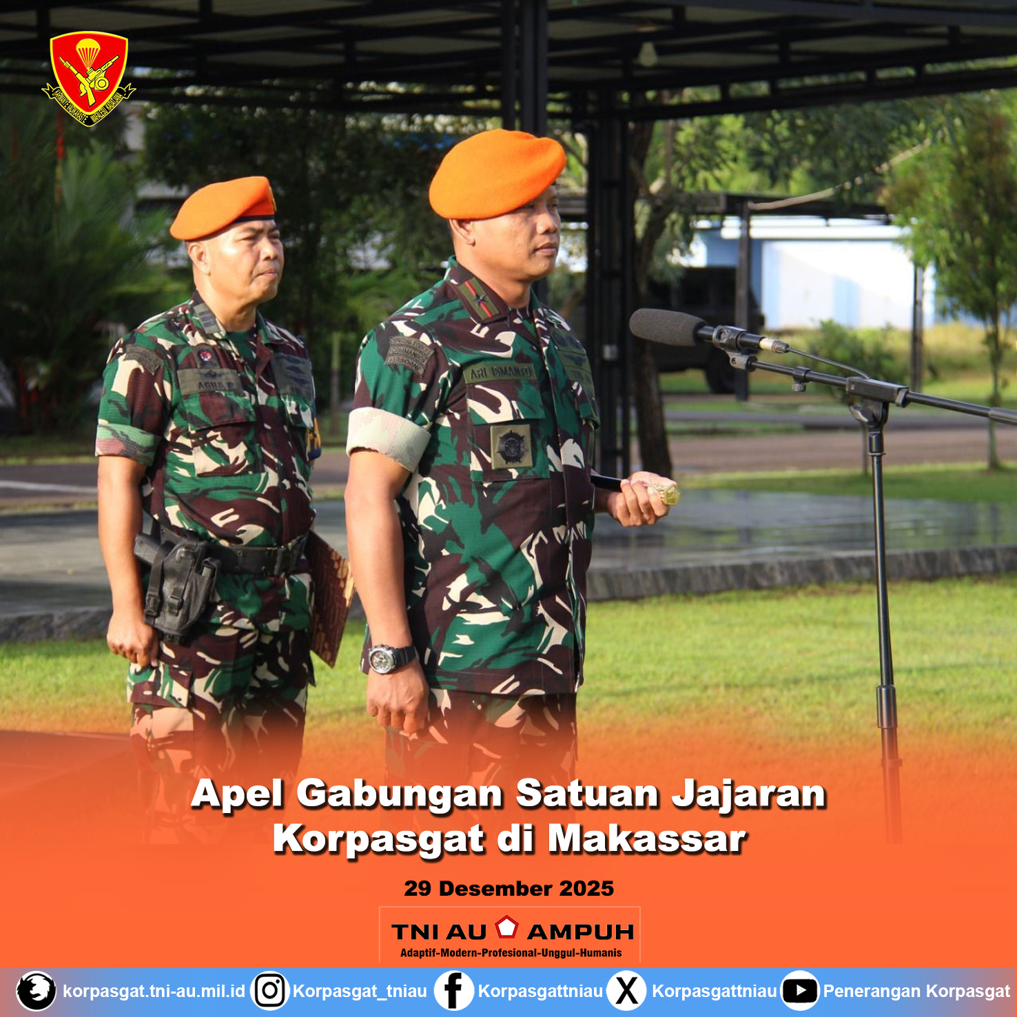 Apel Gabungan Satuan Jajaran Korpasgat di Makassar