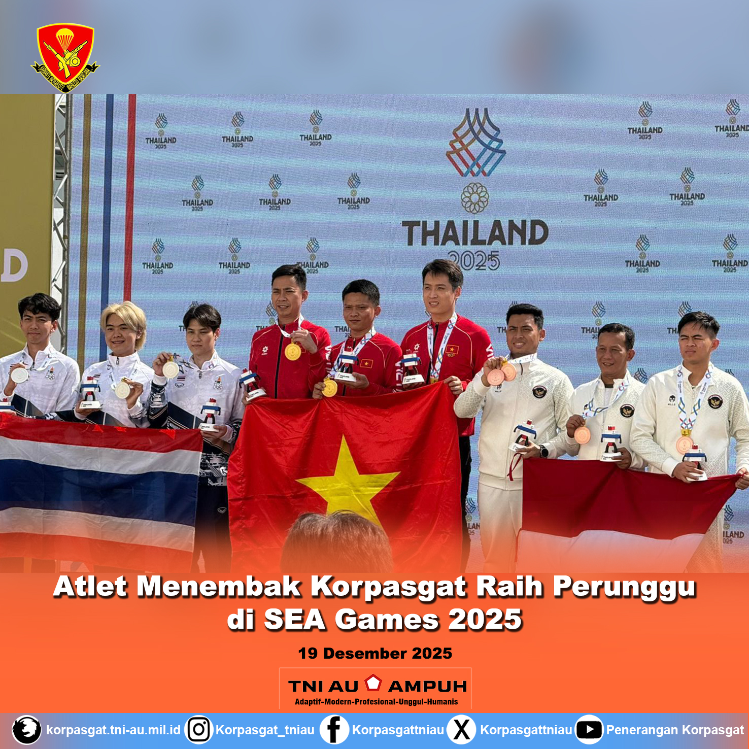 Atlet Menembak Korpasgat Raih Perunggu di SEA Games 2025