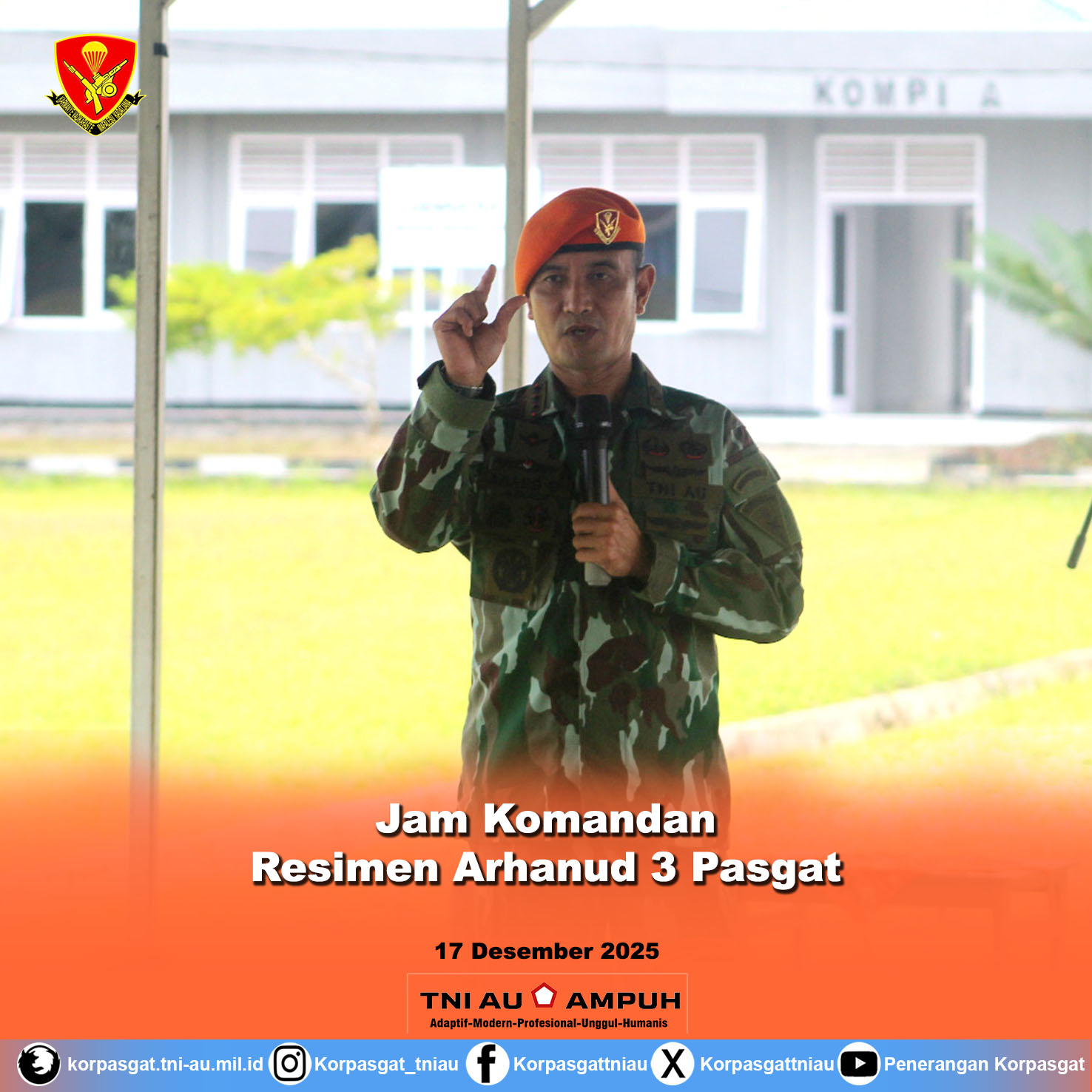 Jam Komandan  Resimen Arhanud 3 Pasgat