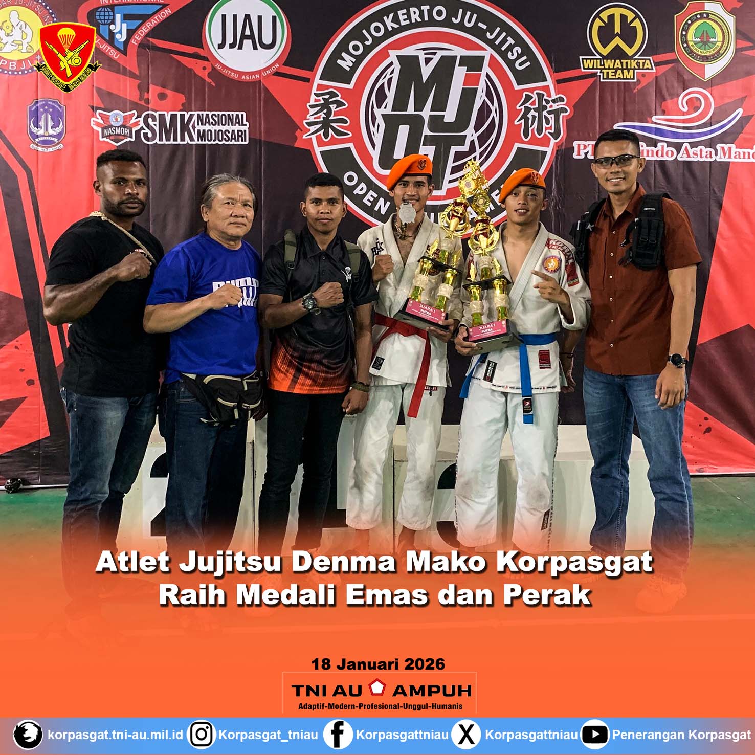 Atlet Jujitsu Korpasgat Raih Medali Emas dan Perak
