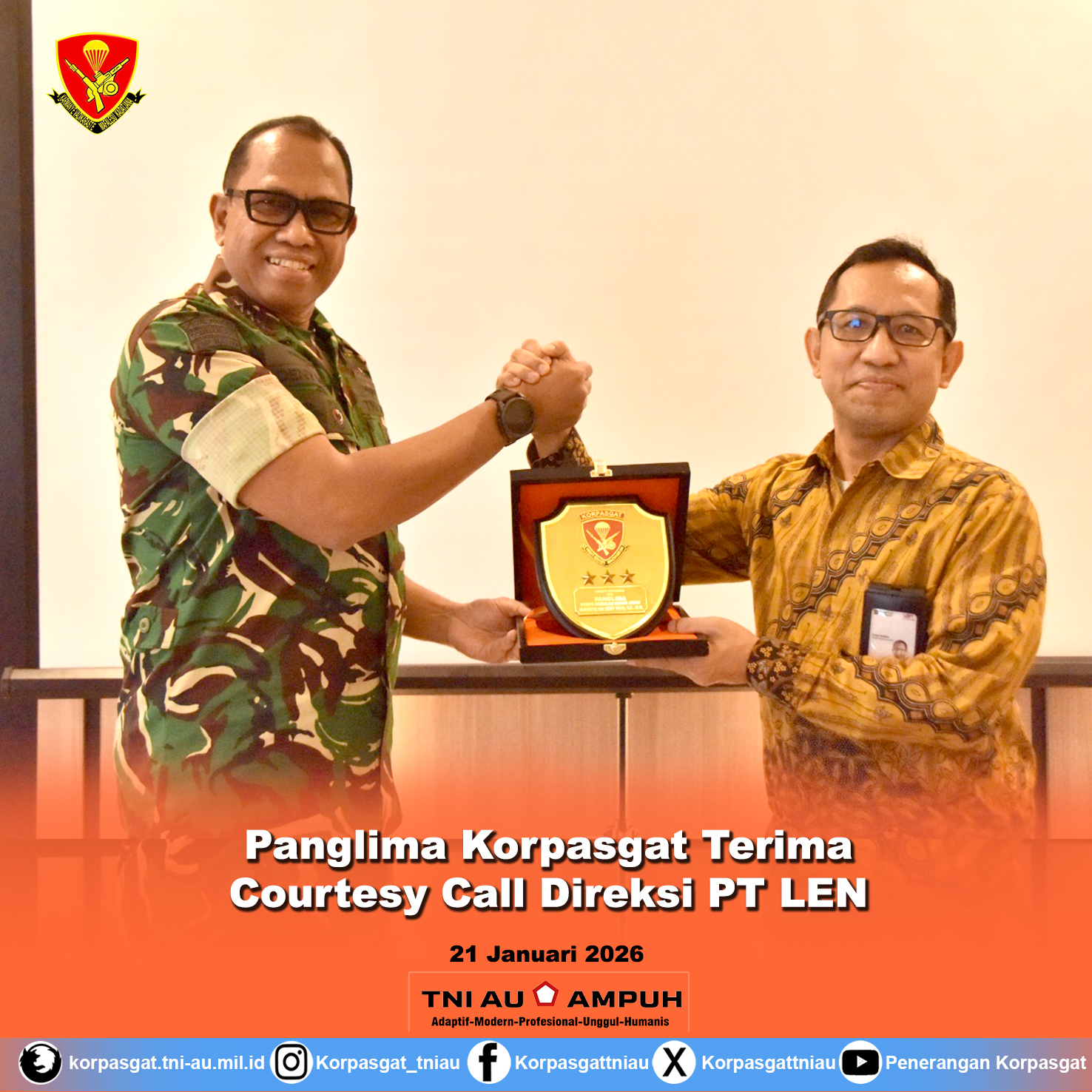 Panglima Korpasgat Terima Courtesy Call Direksi PT LEN