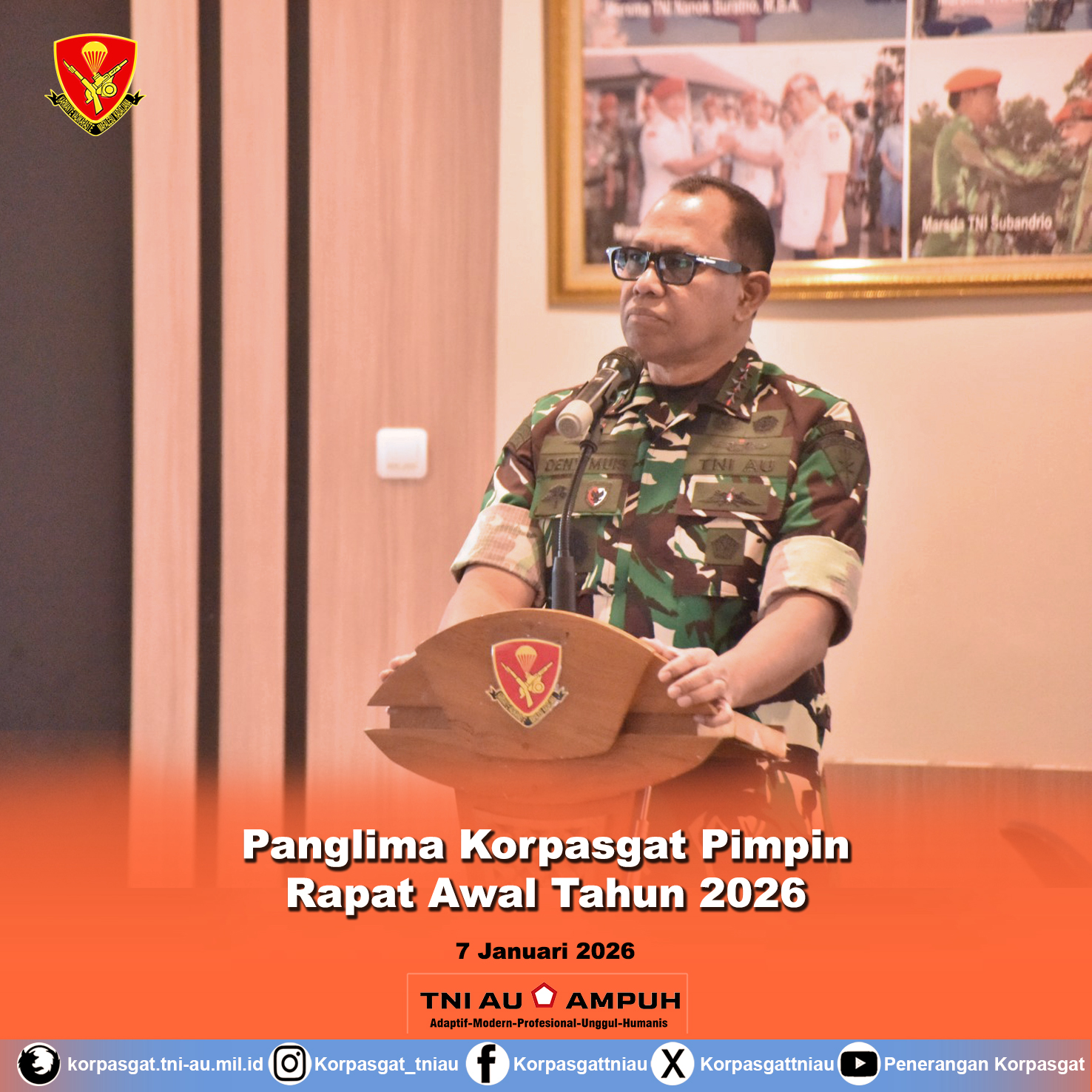 Panglima Korpasgat Pimpin Rapat Awal Tahun 2026