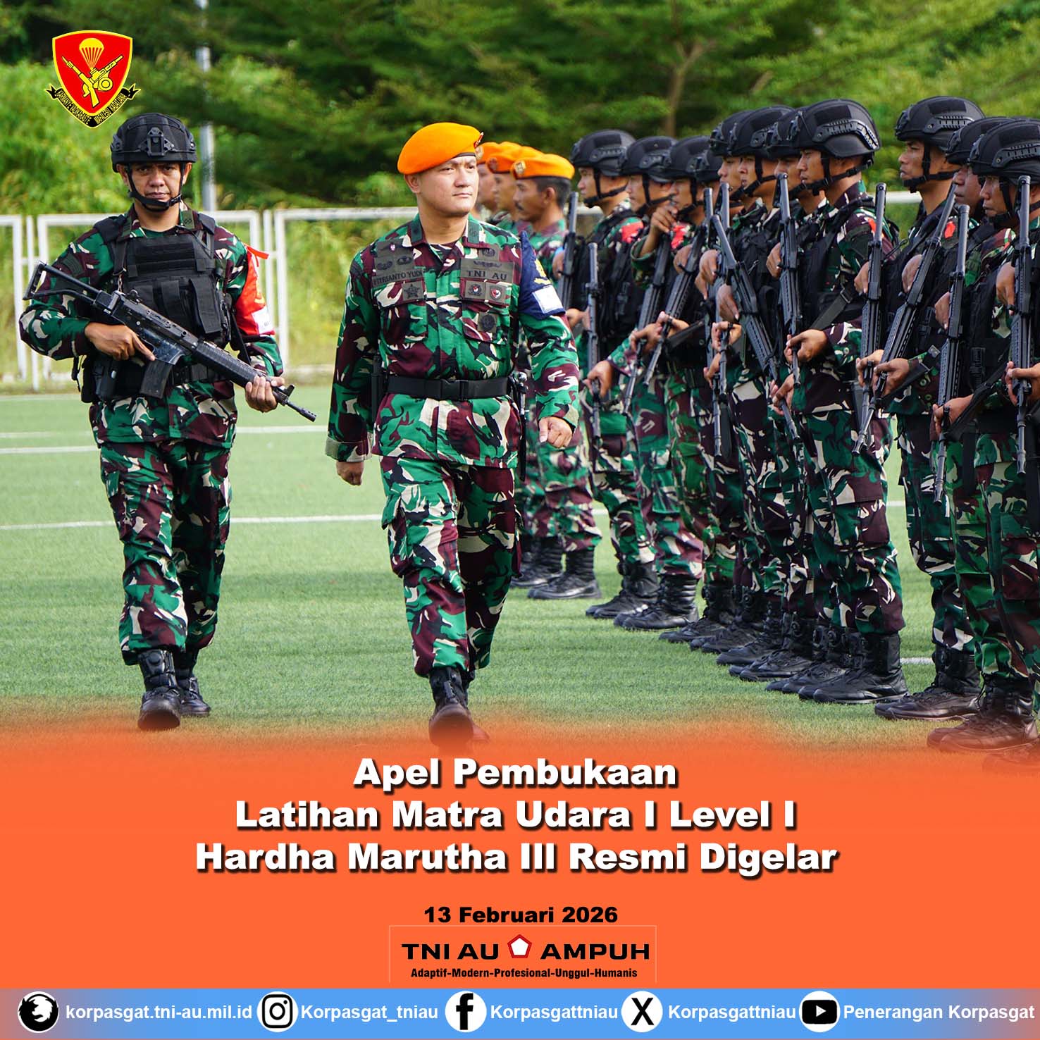 Apel Pembukaan Latihan Matra Udara I Level I Hardha Marutha III Resmi Digelar