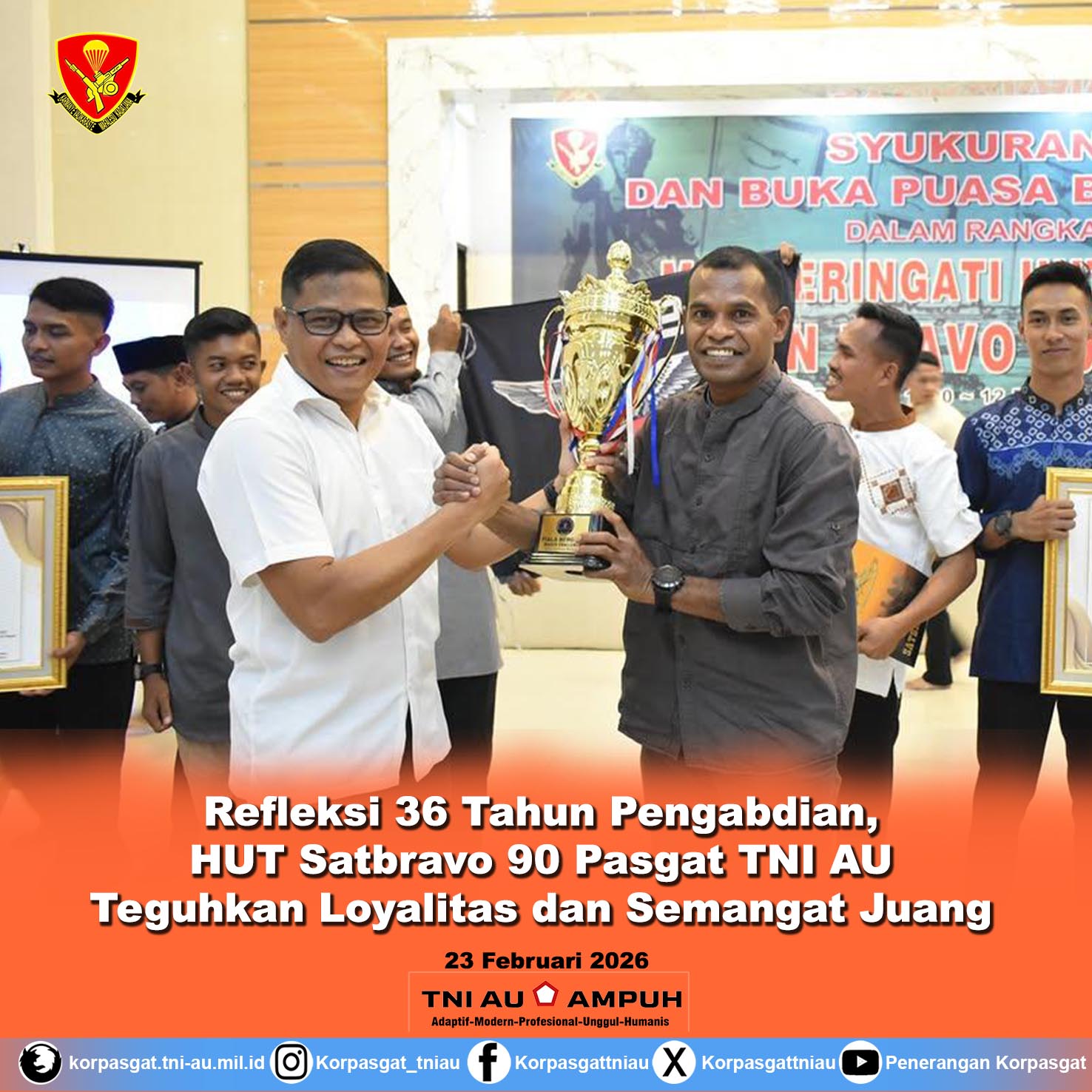 Refleksi 36 Tahun Pengabdian, HUT Satbravo 90 Pasgat TNI AU Teguhkan Loyalitas dan Semangat Juang