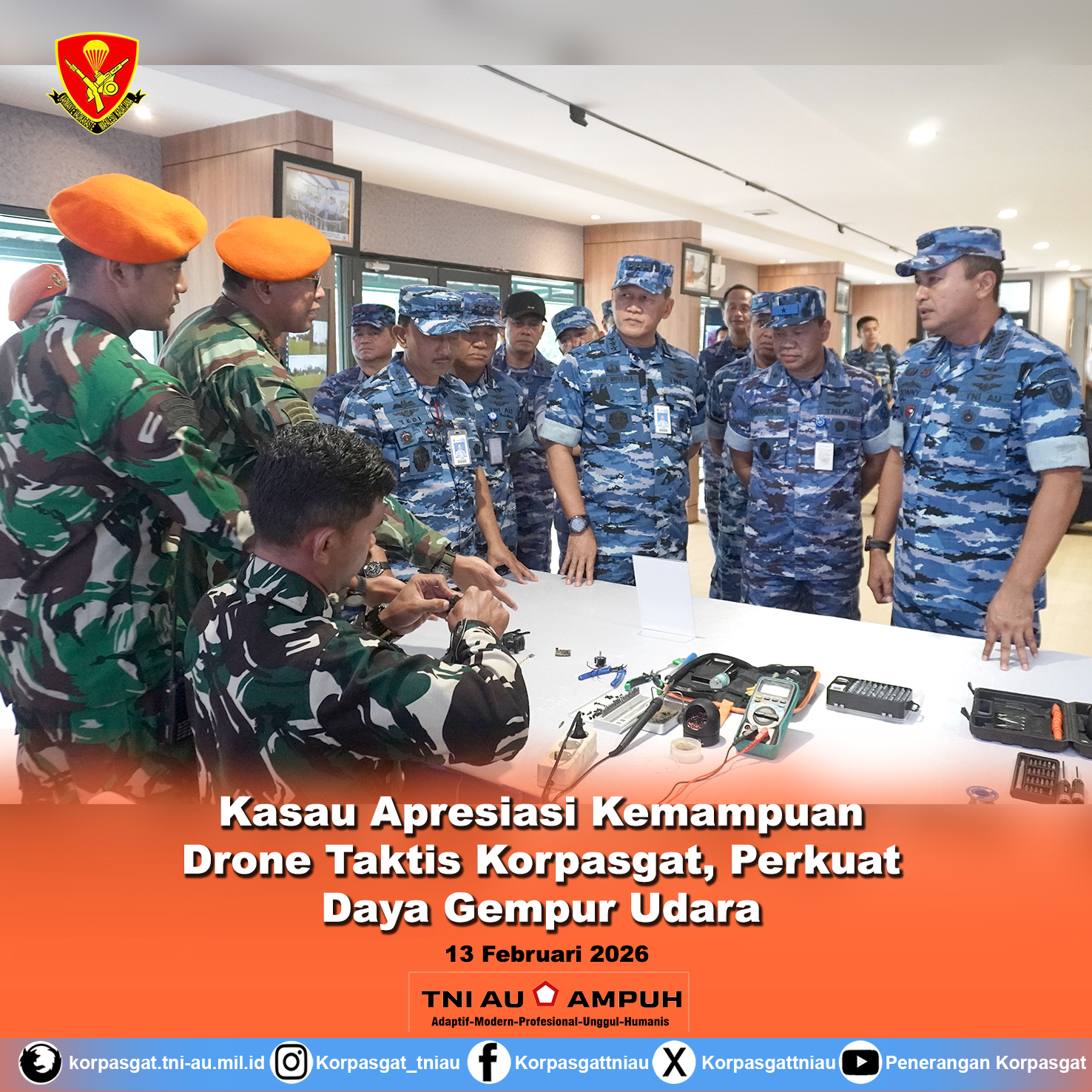 Kasau Apresiasi Kemampuan Drone Taktis Korpasgat, Perkuat Daya Gempur Udara