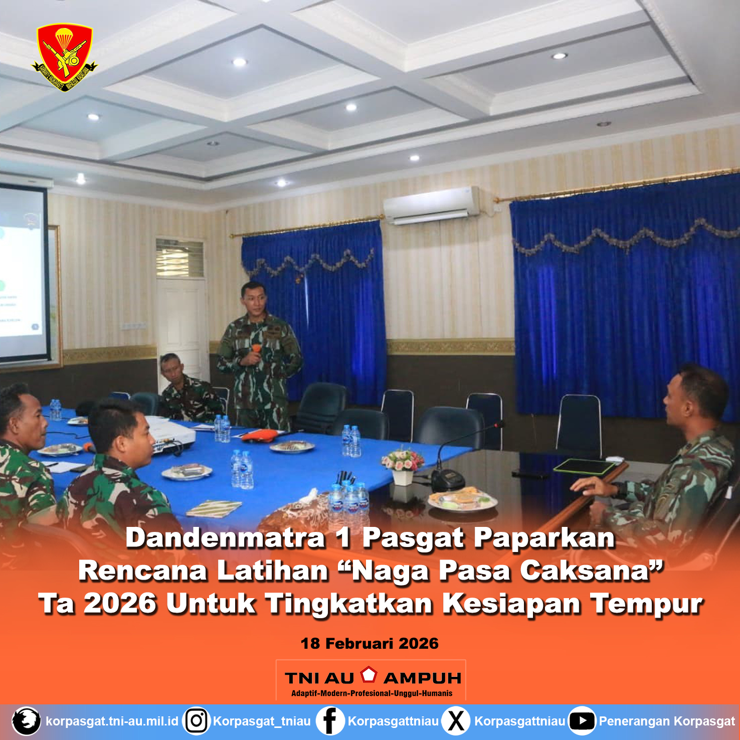 Dandenmatra 1 Pasgat Paparkan Rencana Latihan “Naga Pasa Caksana” Ta 2026 Untuk Tingkatkan Kesiapan Tempur