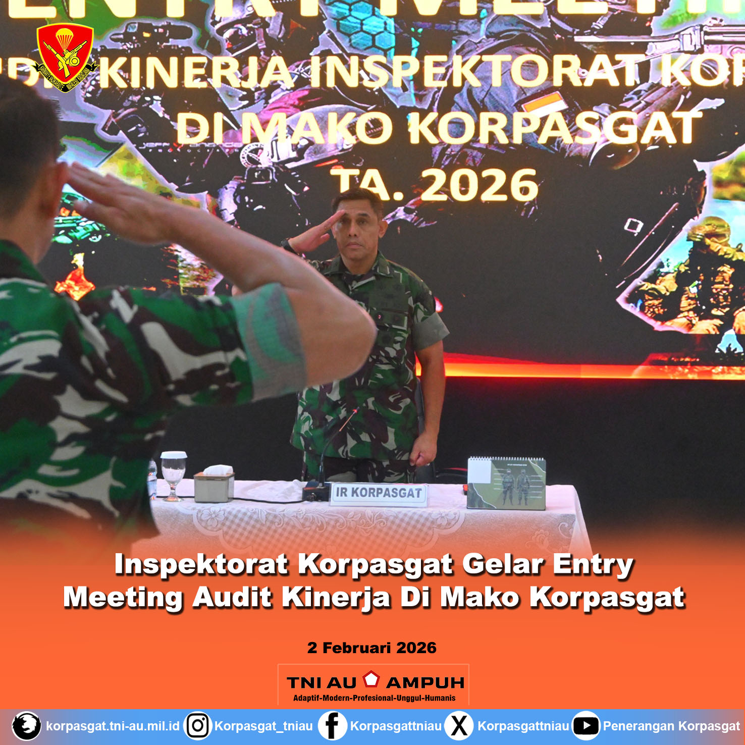 Inspektorat Korpasgat Gelar Entry Meeting Audit Kinerja Di Mako Korpasgat