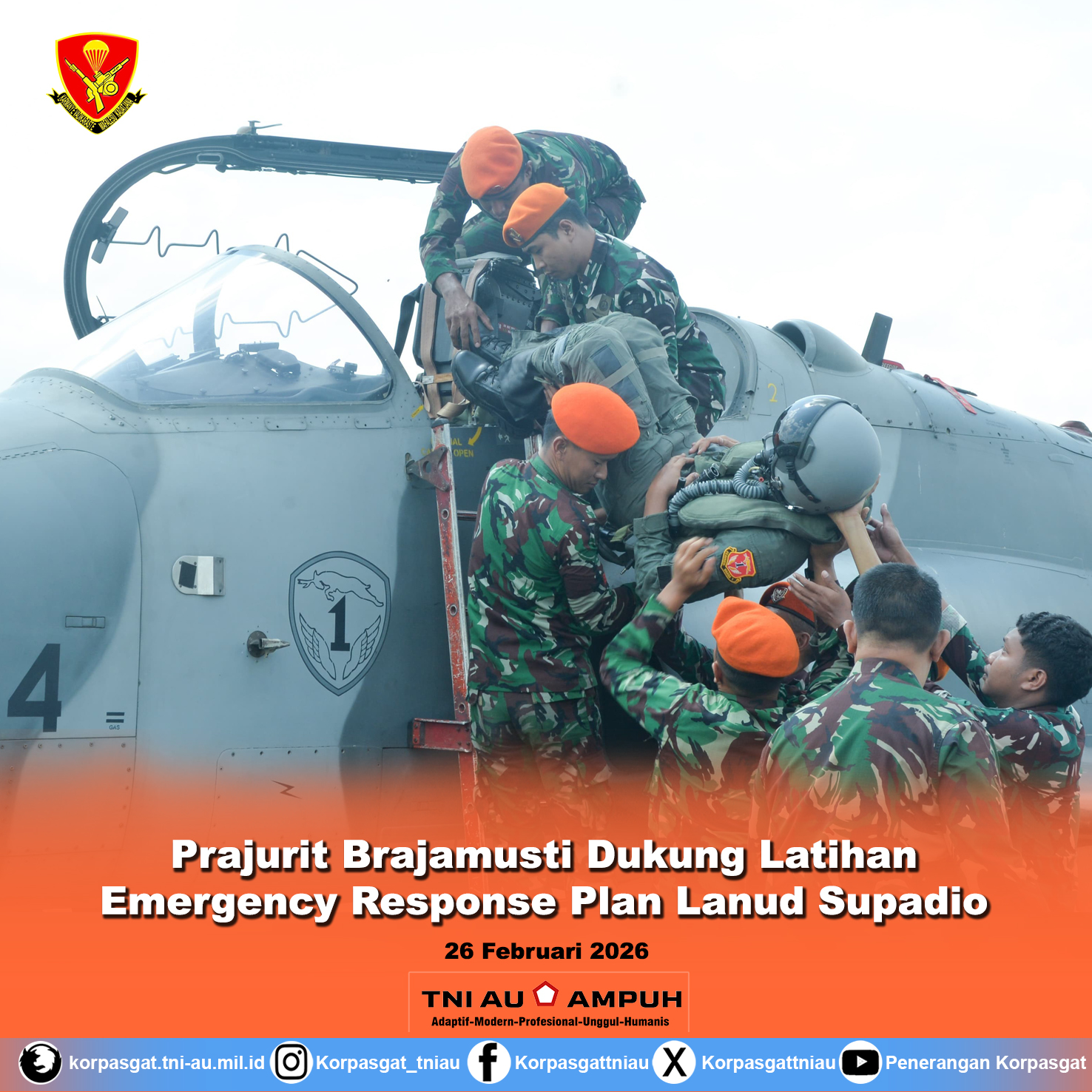Prajurit Brajamusti Dukung Latihan Emergency Response Plan Lanud Supadio