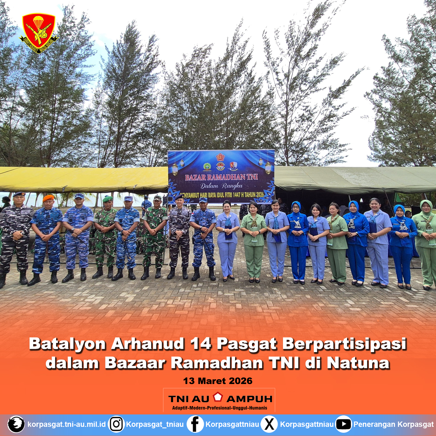 Batalyon Arhanud 14 Pasgat Berpartisipasi dalam Bazaar Ramadhan TNI di Natuna