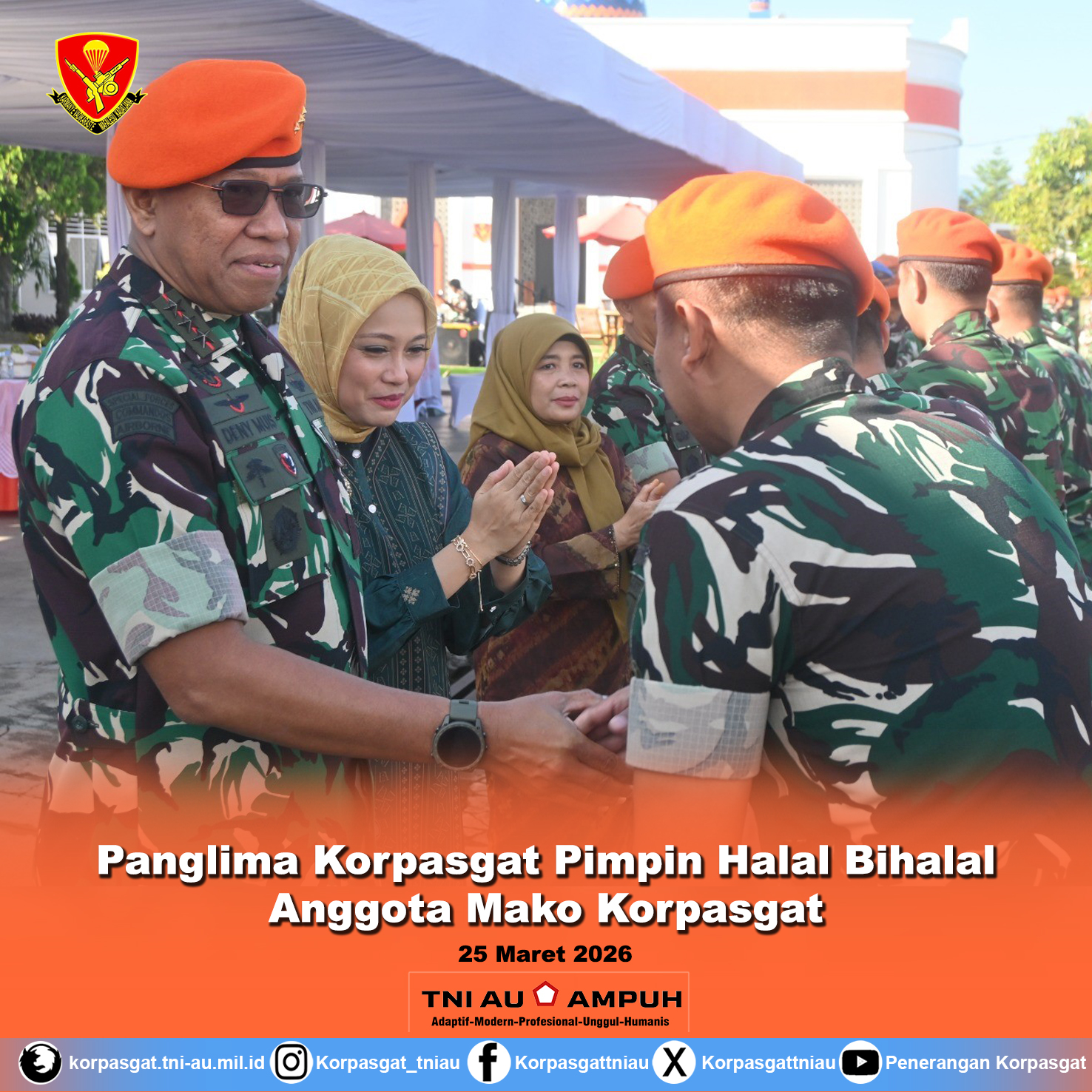 Panglima Korpasgat Pimpin Halal Bihalal Anggota Mako Korpasgat