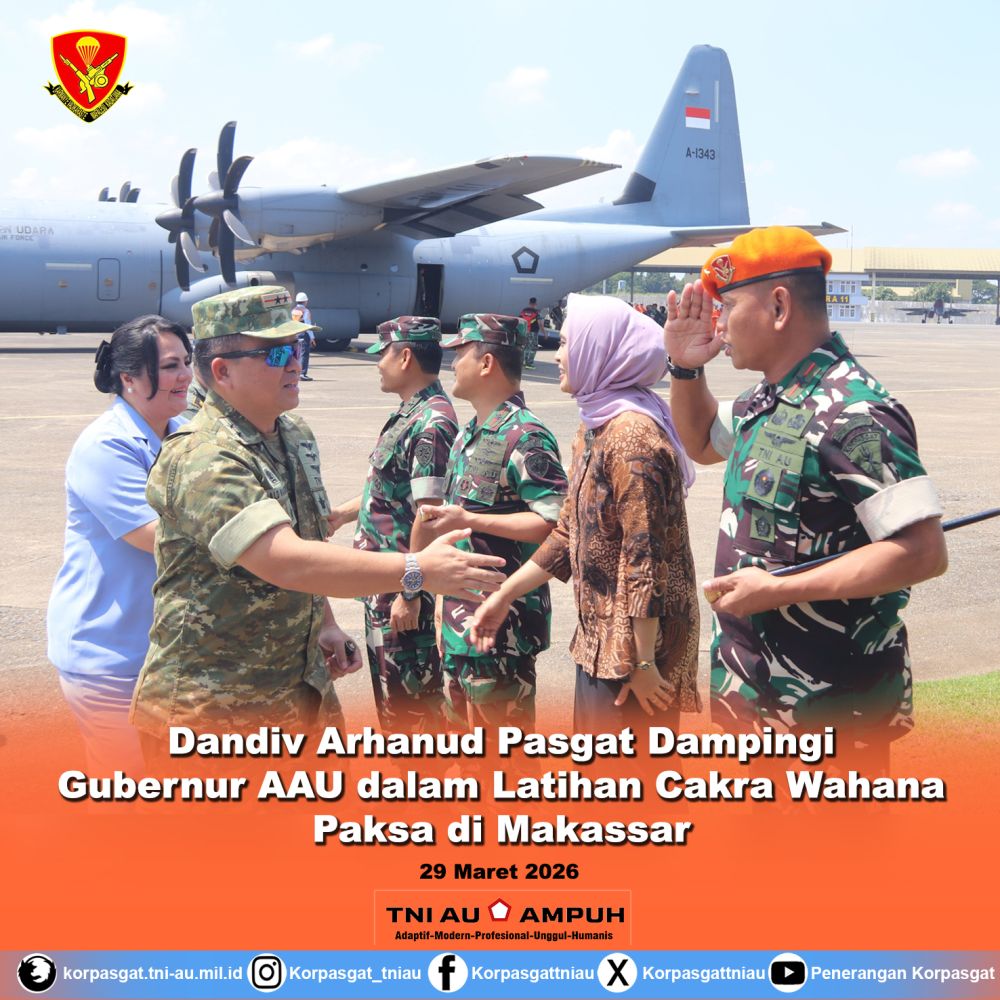 Dandiv Arhanud Pasgat Dampingi Gubernur AAU Dalam Latihan Cakra Wahana Paksa Di Makassar
