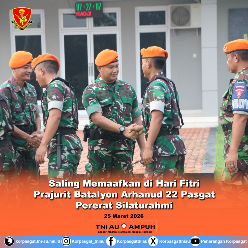 Saling Memaafkan di Hari Fitri Prajurit Batalyon Arhanud 22 Pasgat Pererat Silaturahmi