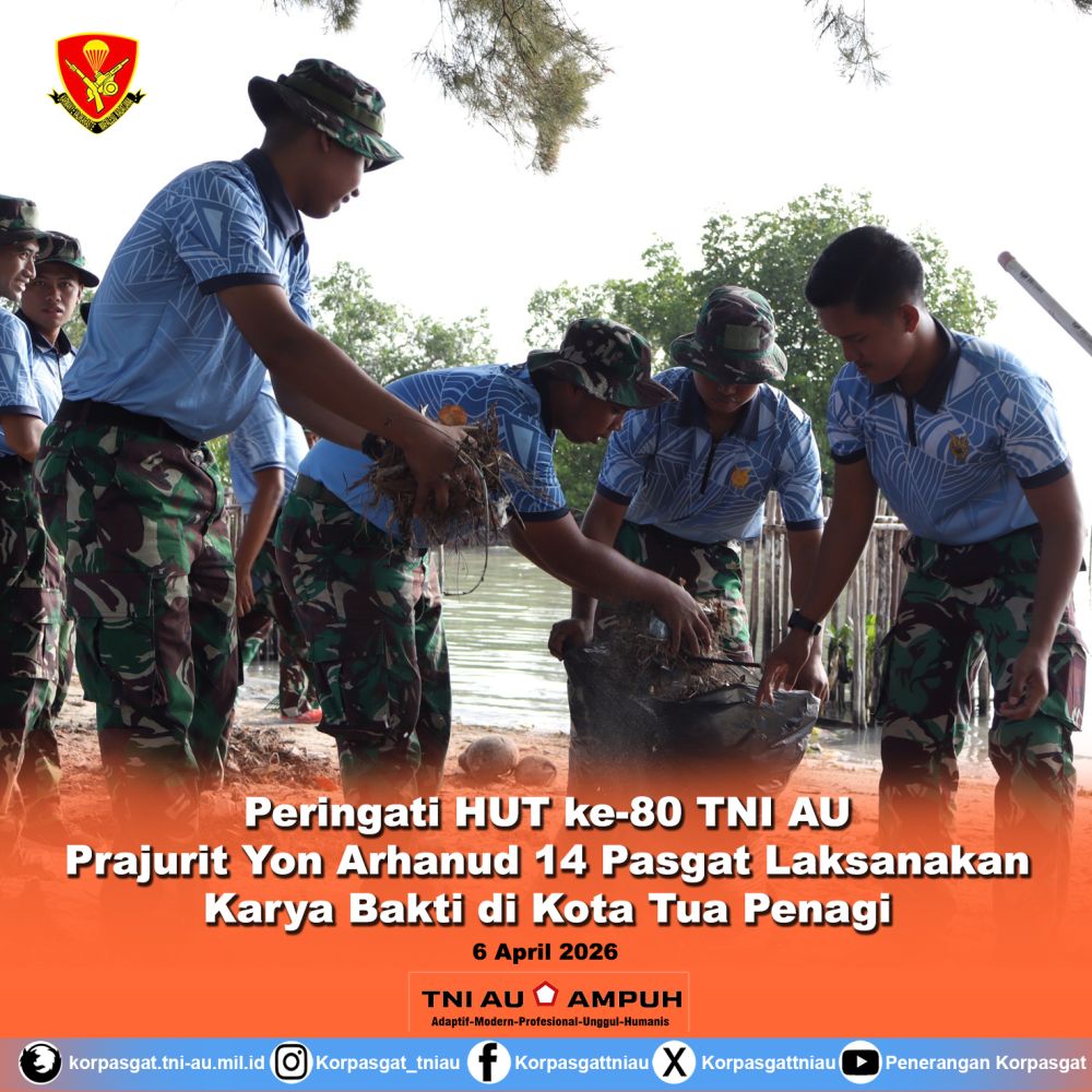Peringati HUT ke-80 TNI AU Prajurit Yon Arhanud 14 Pasgat Laksanakan Karya Bakti di Kota Tua Penagi Peringati HUT ke-80 TNI AU Prajurit Yon Arhanud 14 Pasgat Laksanakan Karya Bakti di Kota Tua Penagi