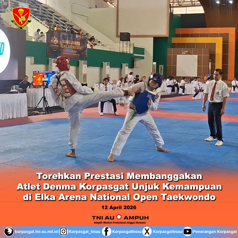 Torehkan Prestasi Membanggakan Atlet Denma Korpasgat Unjuk Kemampuan di Elka Arena National Open Taekwondo