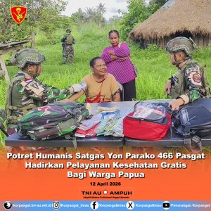 Potret Humanis Satgas Yon Parako 466 Pasgat Hadirkan Pelayanan Kesehatan Gratis Bagi Warga Papua